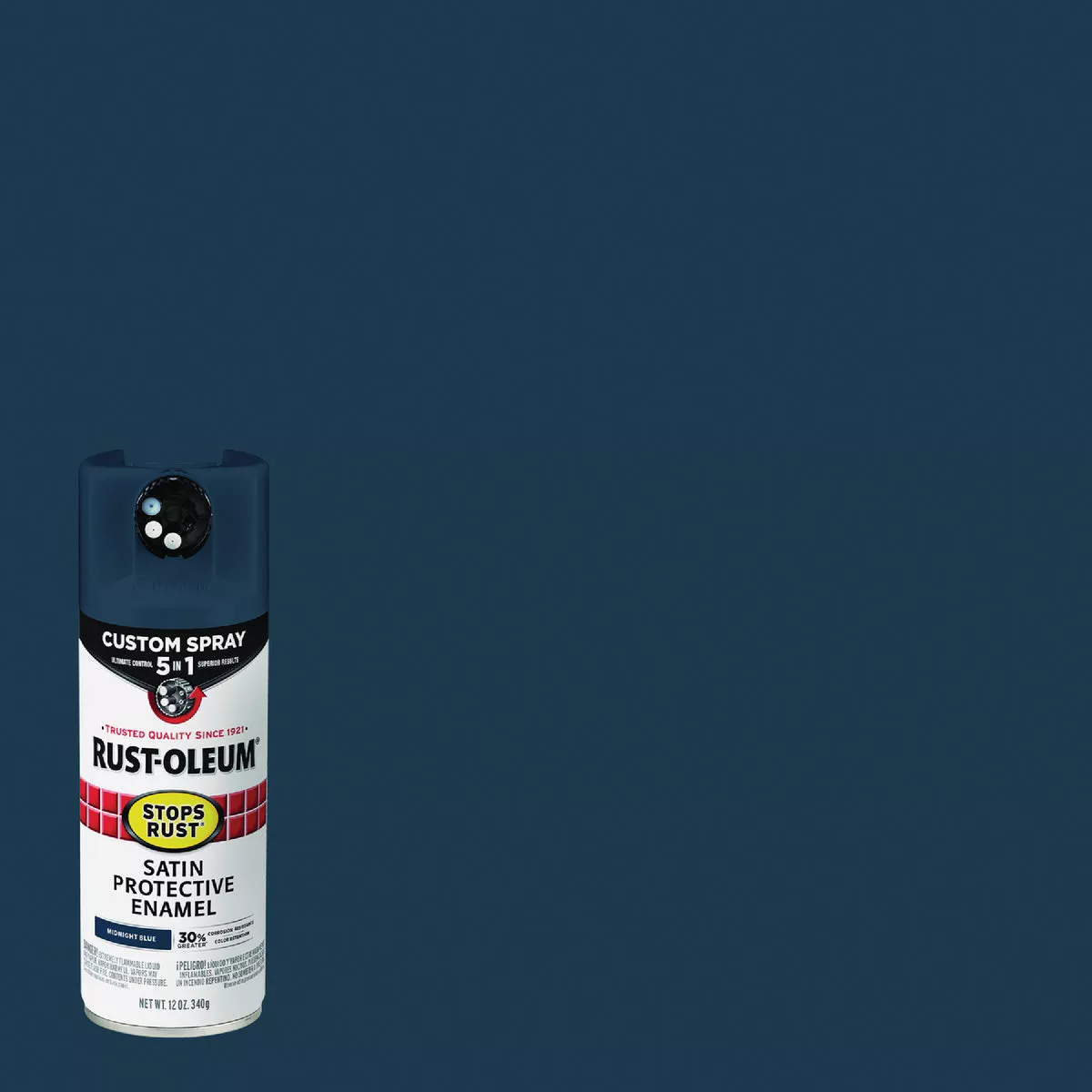 Rust-Oleum Stops Rust 12 Oz. Custom Spray 5 in 1 Satin Spray Paint, Midnight Blue