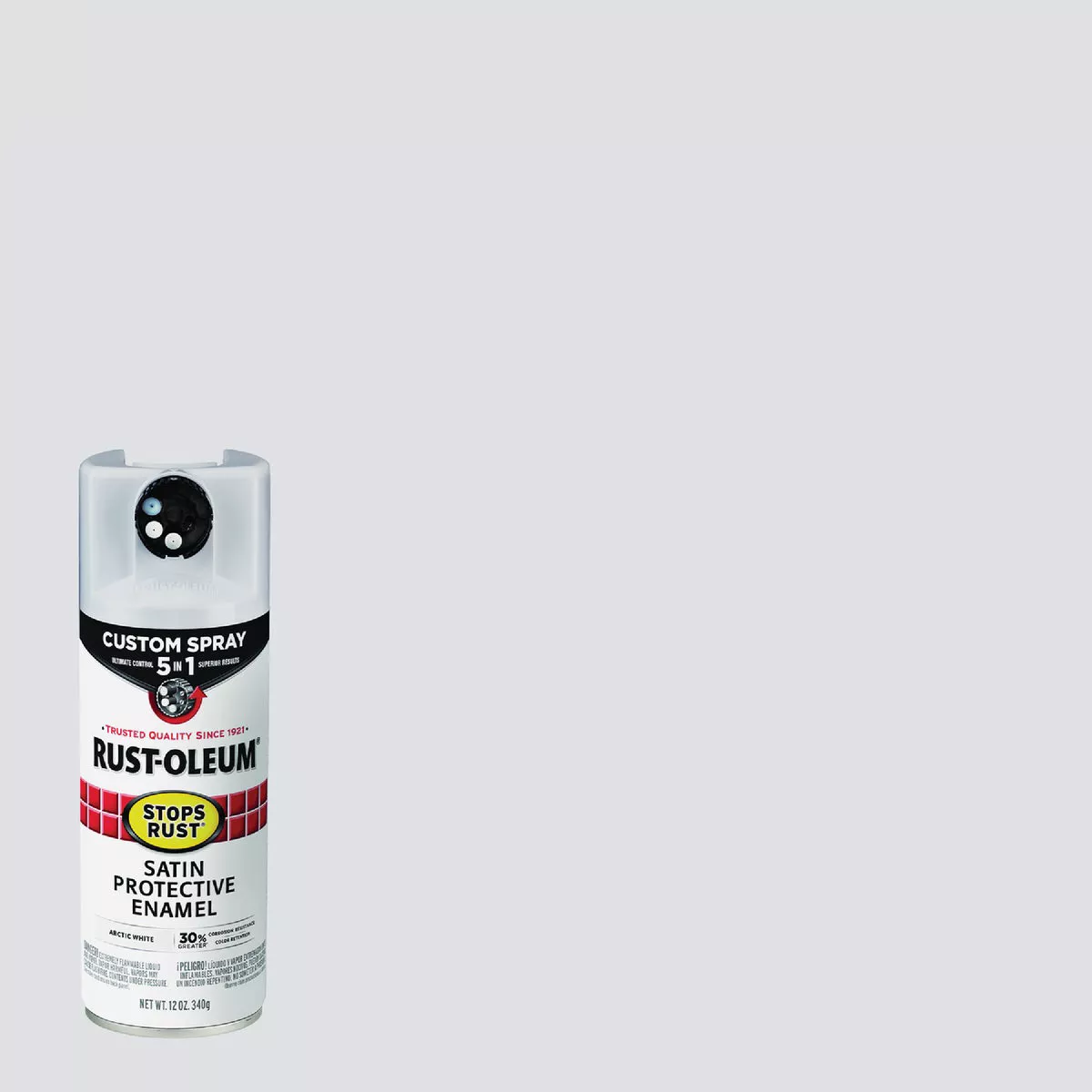 Rust-Oleum Stops Rust 12 Oz. Custom Spray 5 in 1 Satin Spray Paint, Arctic White