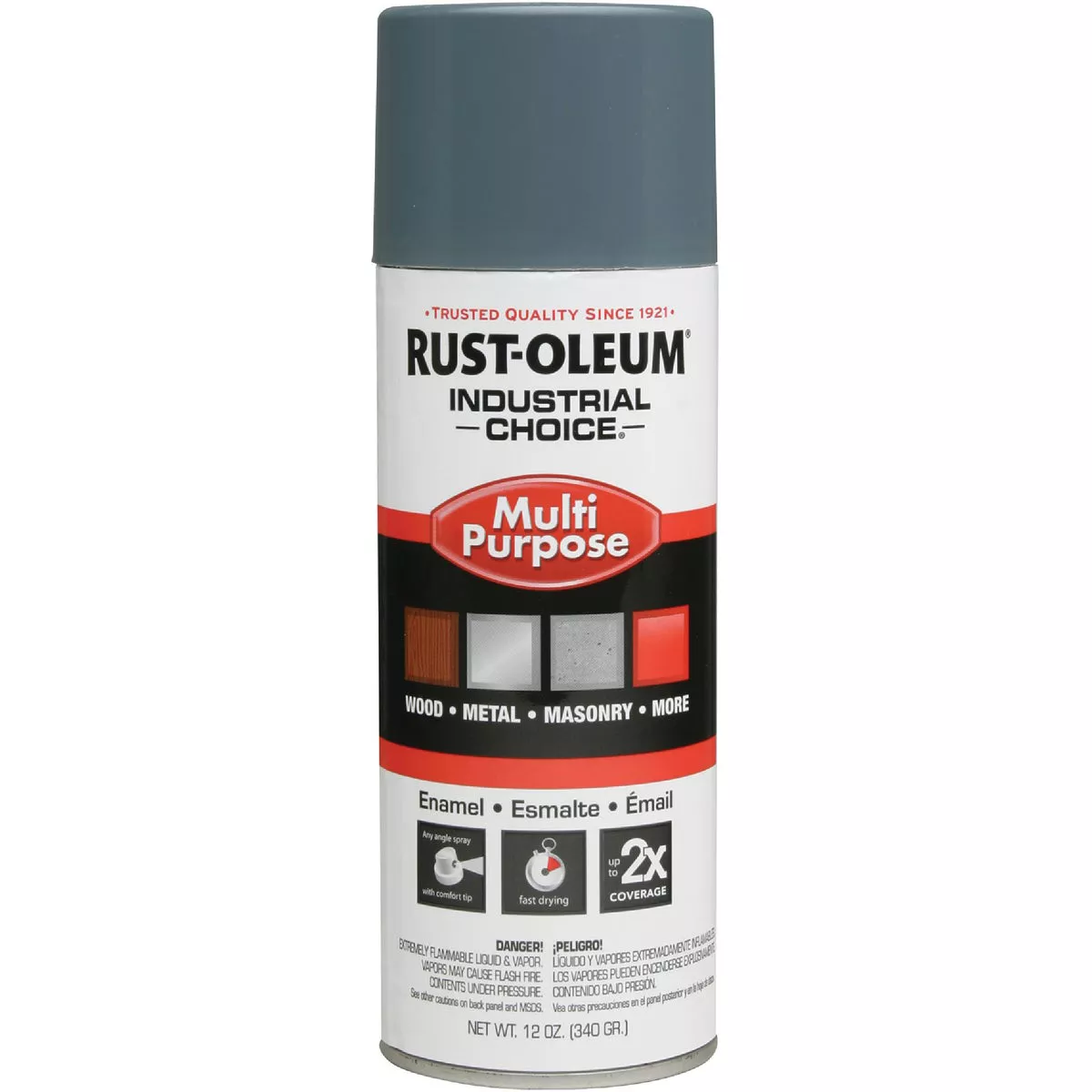 Rust-Oleum Industrial Choice 1600 System Multi-Purpose Enamel Machinery Gray Spray