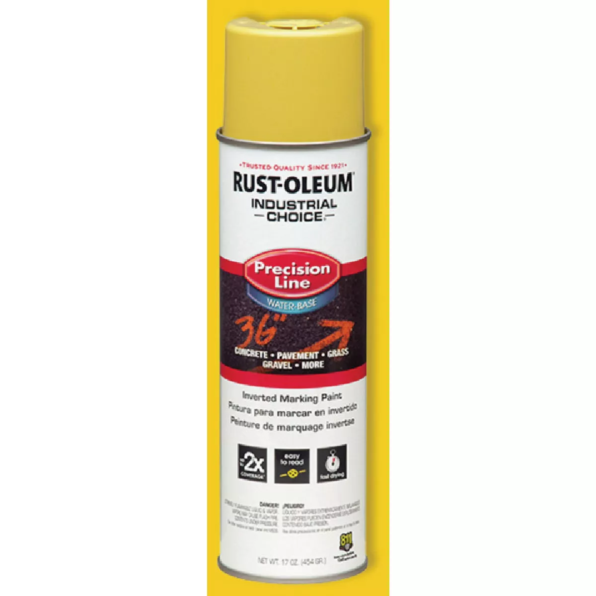 Rust-Oleum Industrial Choice APWA Yellow 17 Oz. Precision Line Inverted Marking Chalk Spray