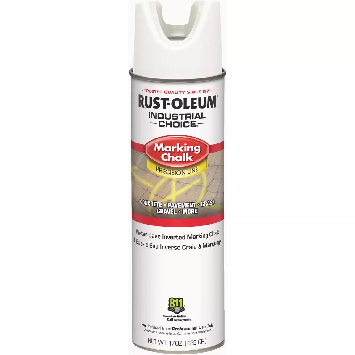Rust-Oleum Industrial Choice APWA White 17 Oz. Precision Line Inverted Marking Chalk Spray - photo 2