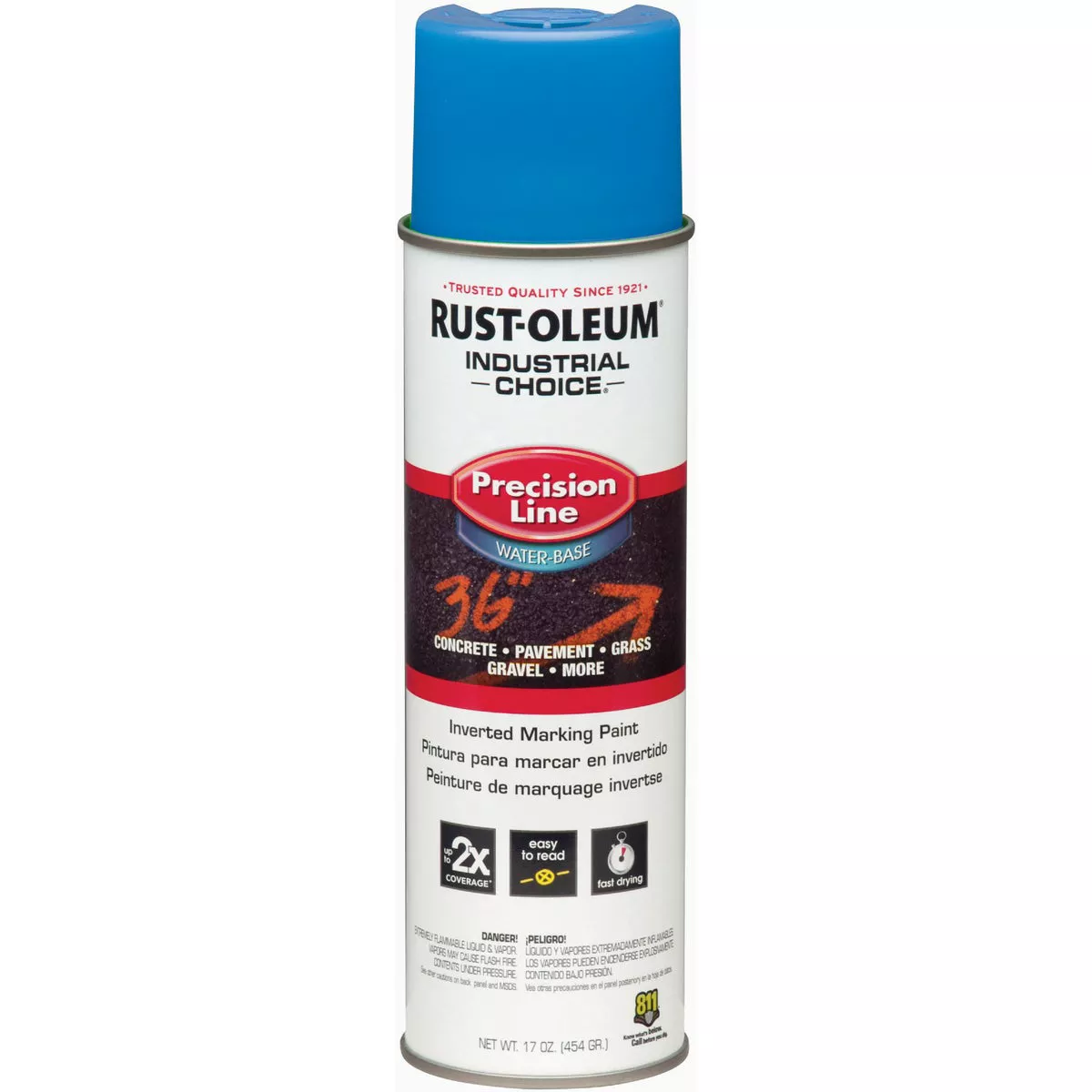 Rust-Oleum Industrial Choice Fluorescent Blue 17 Oz. Precision Line Inverted Marking Spray Paint - photo 2
