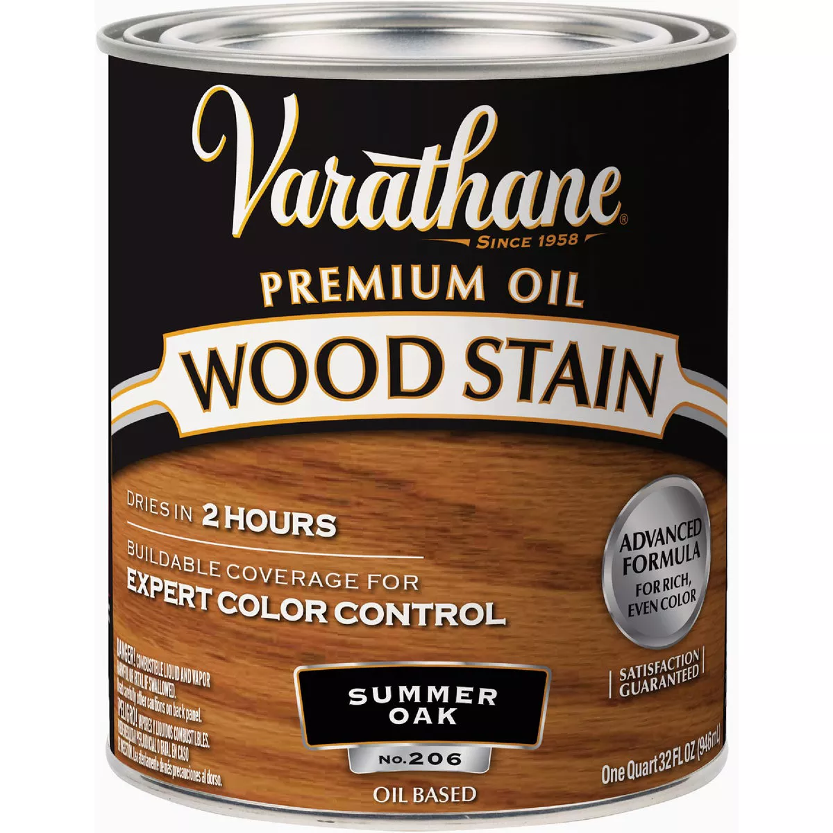 Varathane Premium Oil-Based Interior Wood Stain, Summer Oak, 1 Qt.