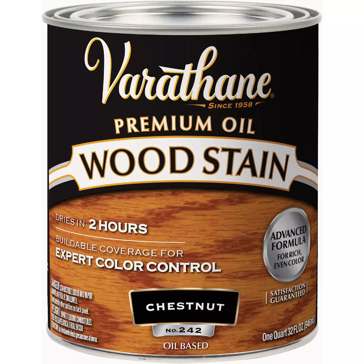 Varathane Premium Oil-Based Interior Wood Stain, Chestnut, 1 Qt.