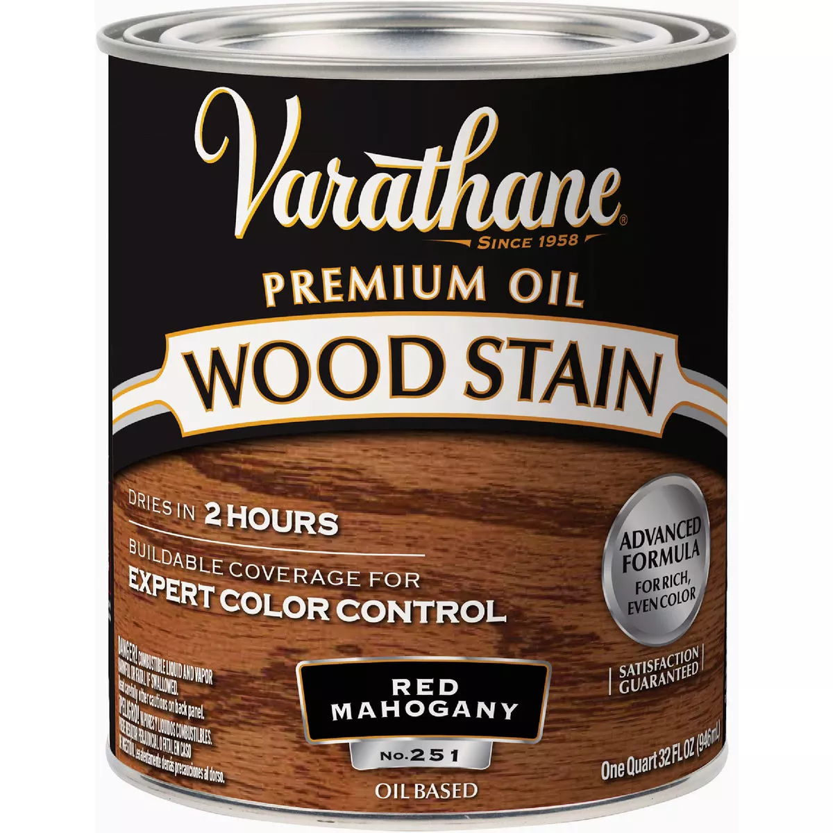Varathane Premium Oil-Based Interior Wood Stain, Red Mahogany, 1 Qt.