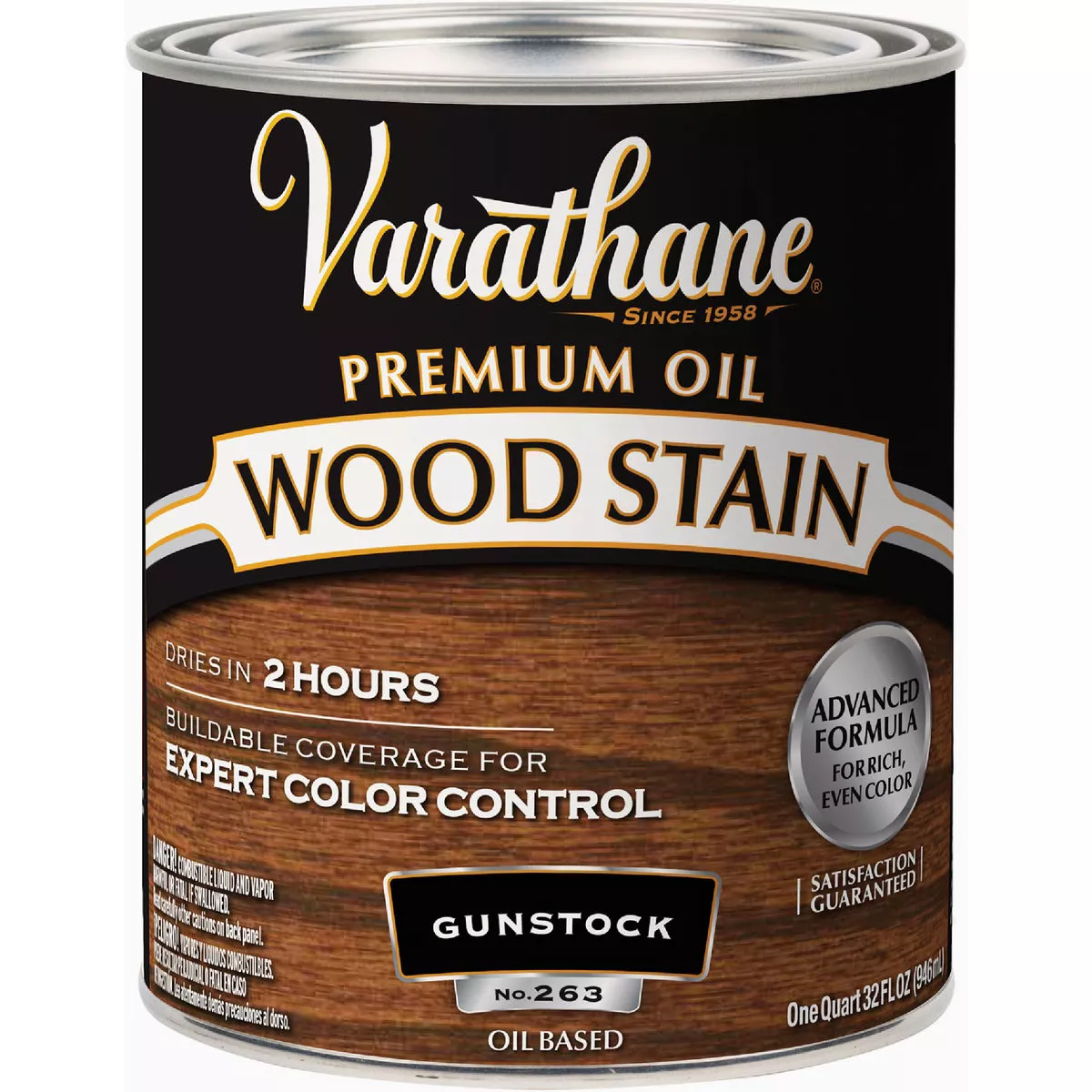 Varathane Premium Oil-Based Interior Wood Stain, Gunstock, 1 Qt.