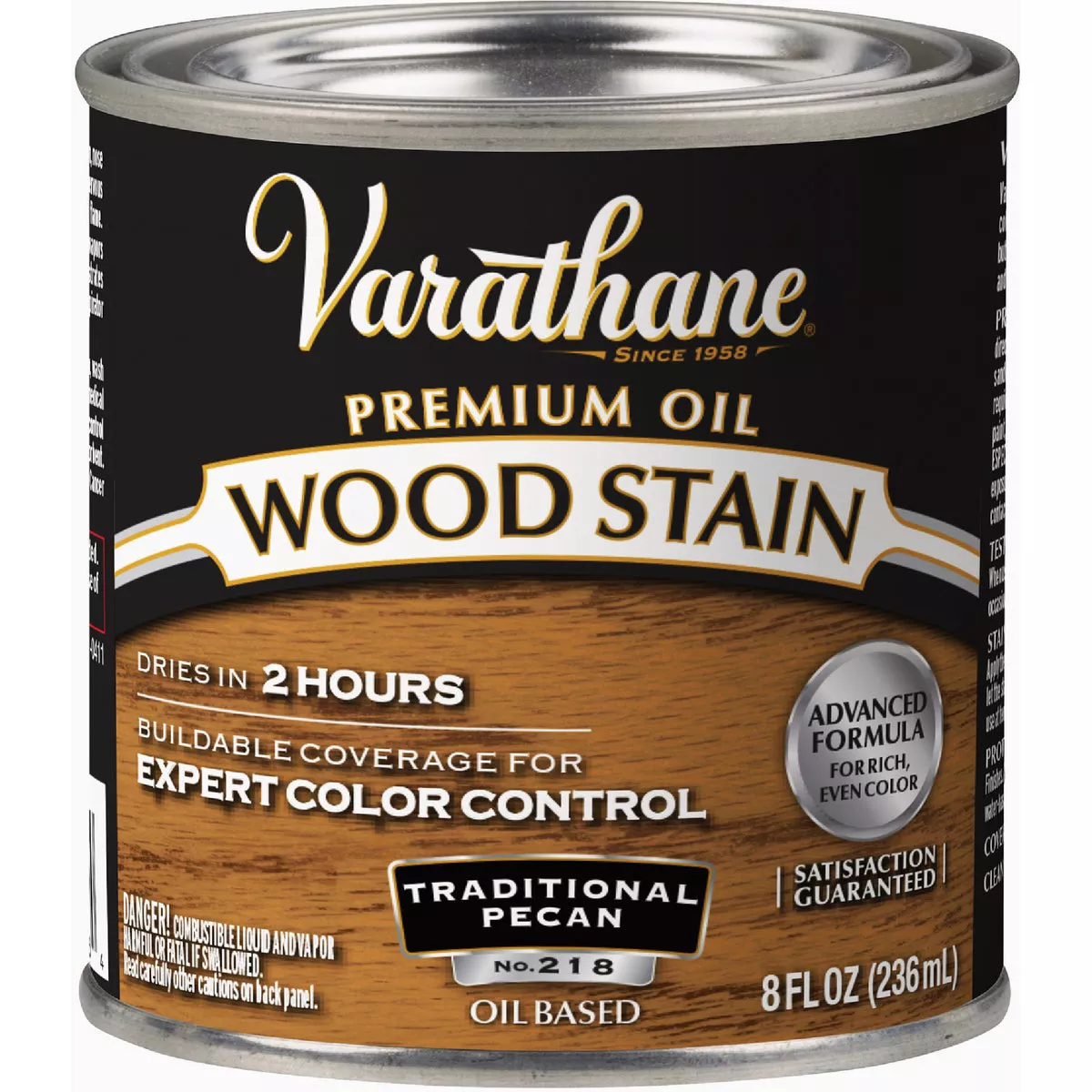 Varathane Premium Oil-Based Interior Wood Stain, Traditional Pecan, 1/2 Pt.