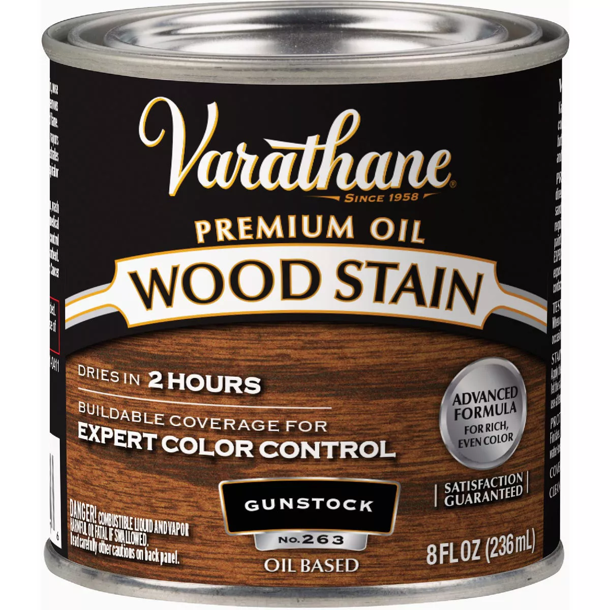 Varathane Premium Oil-Based Interior Wood Stain, Gunstock, 1/2 Pt.