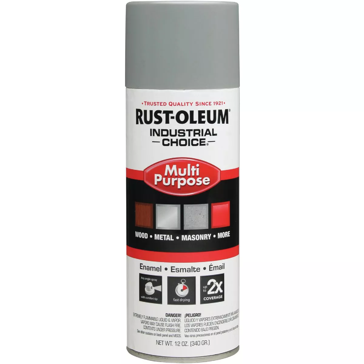 Rust-Oleum Industrial Choice 1600 System Multi-Purpose Enamel ANSI 61 Light Gray Spray