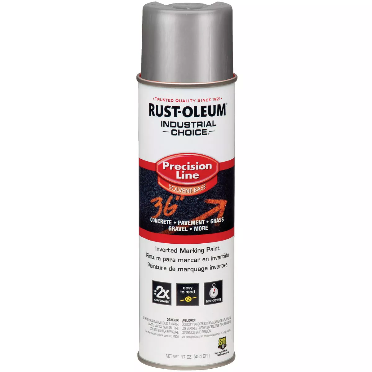 Rust-Oleum Industrial Choice 17 Oz. Silver M1600 Inverted Marking Paint
