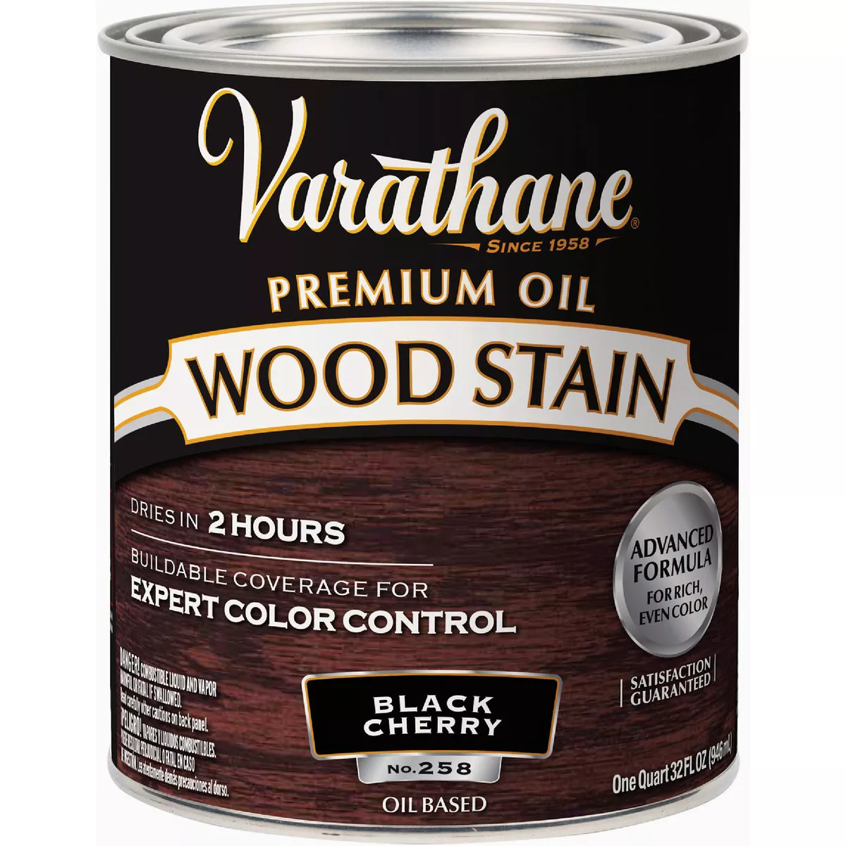 Varathane Premium Oil-Based Interior Wood Stain, Black Cherry, 1 Qt.