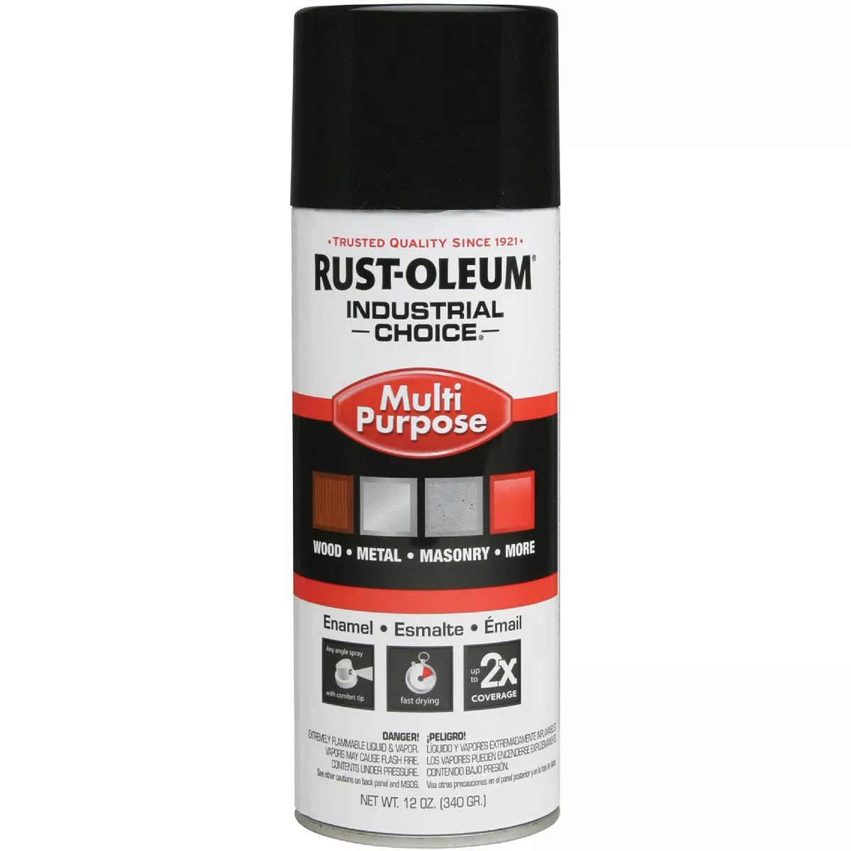 Rust-Oleum Industrial Choice 1600 System Multi-Purpose Enamel Glossy Black Spray