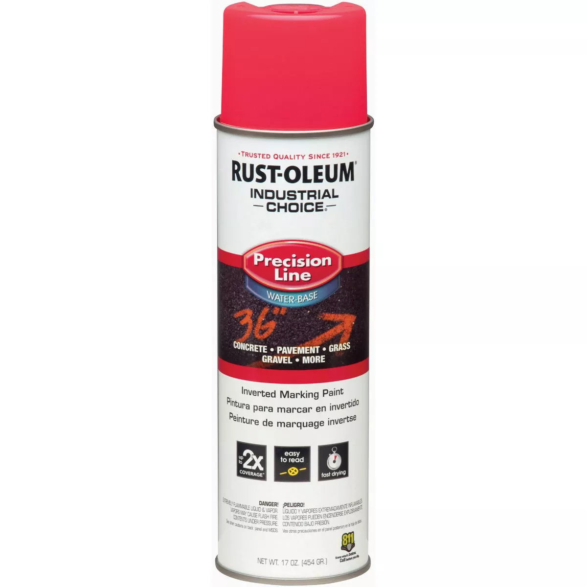 Rust-Oleum Industrial Choice Fluorescent Pink 17 Oz. Precision Line Inverted Marking Spray Paint - photo 2