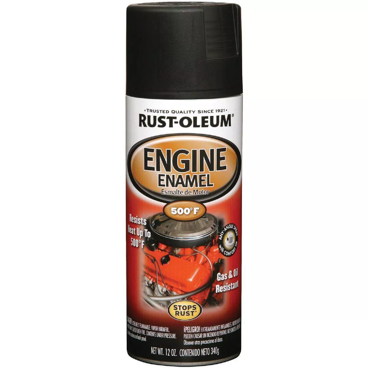Rust-Oleum Stops Rust Semi-Gloss Black 12 Oz. Engine Enamel Spray Paint
