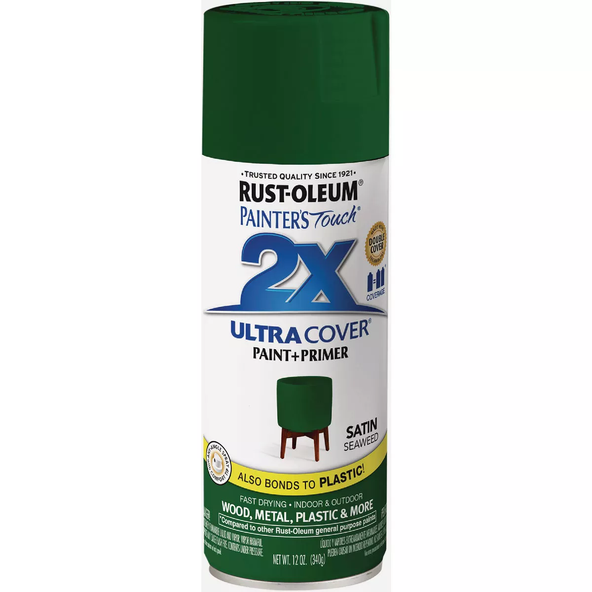 Rust-Oleum Painter's Touch 2X Ultra Cover 12 Oz. Seaweed Satin Spray Paint