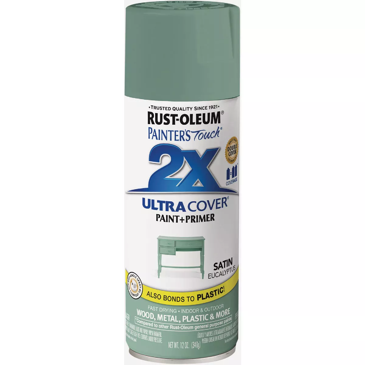 Rust-Oleum Painter's Touch 2X Ultra Cover 12 Oz. Eucalyptus Satin Spray Paint