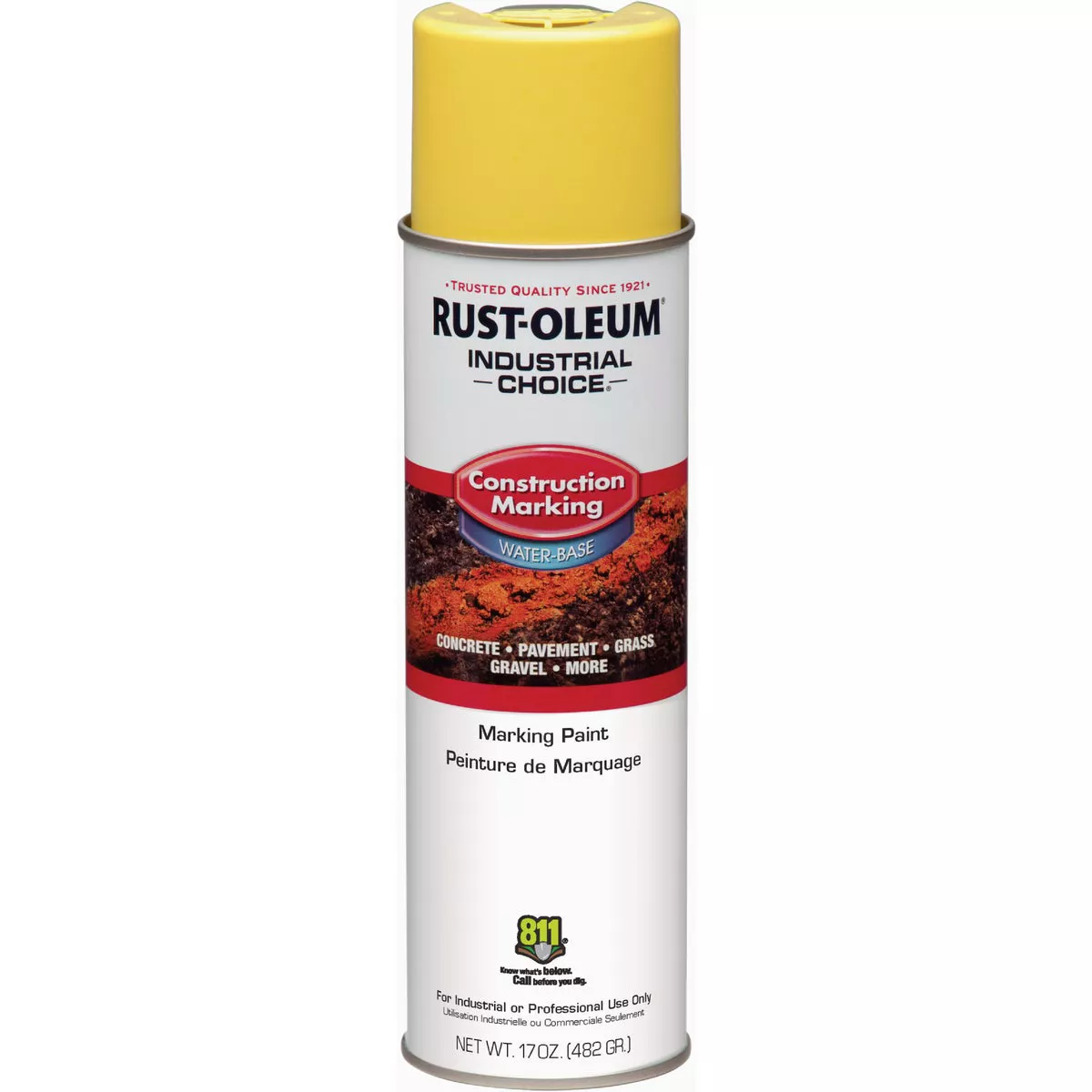 Rust-Oleum Industrial Choice High Visibility Yellow 17 Oz. Construction Marking Spray Paint-