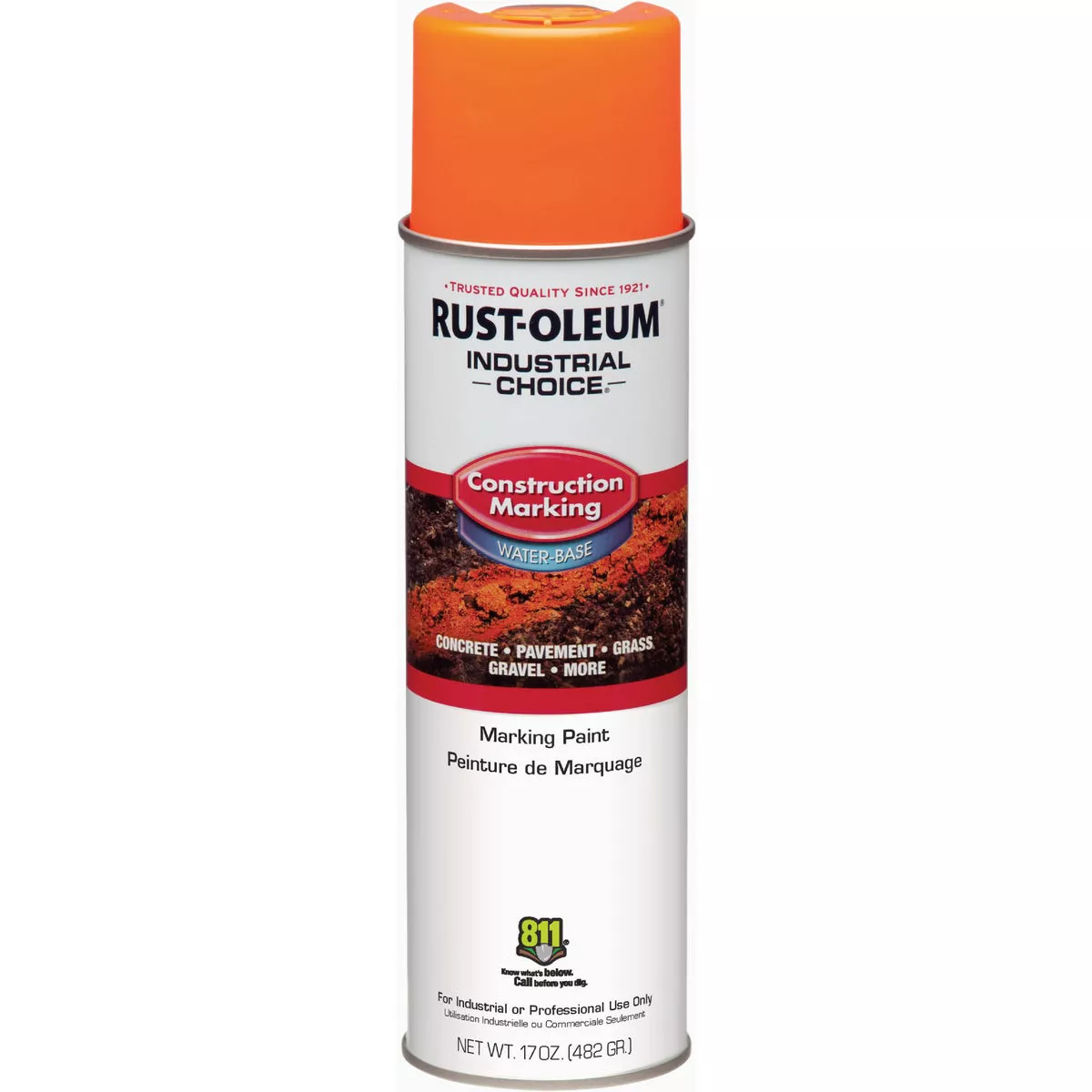 Rust-Oleum Industrial Choice Fluorescent Orange 17 Oz. Construction Marking Spray Paint