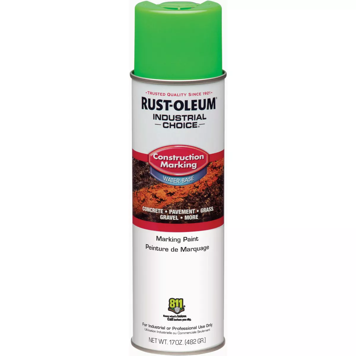 Rust-Oleum Industrial Choice Fluorescent Green 17 Oz. Construction Marking Spray Paint-