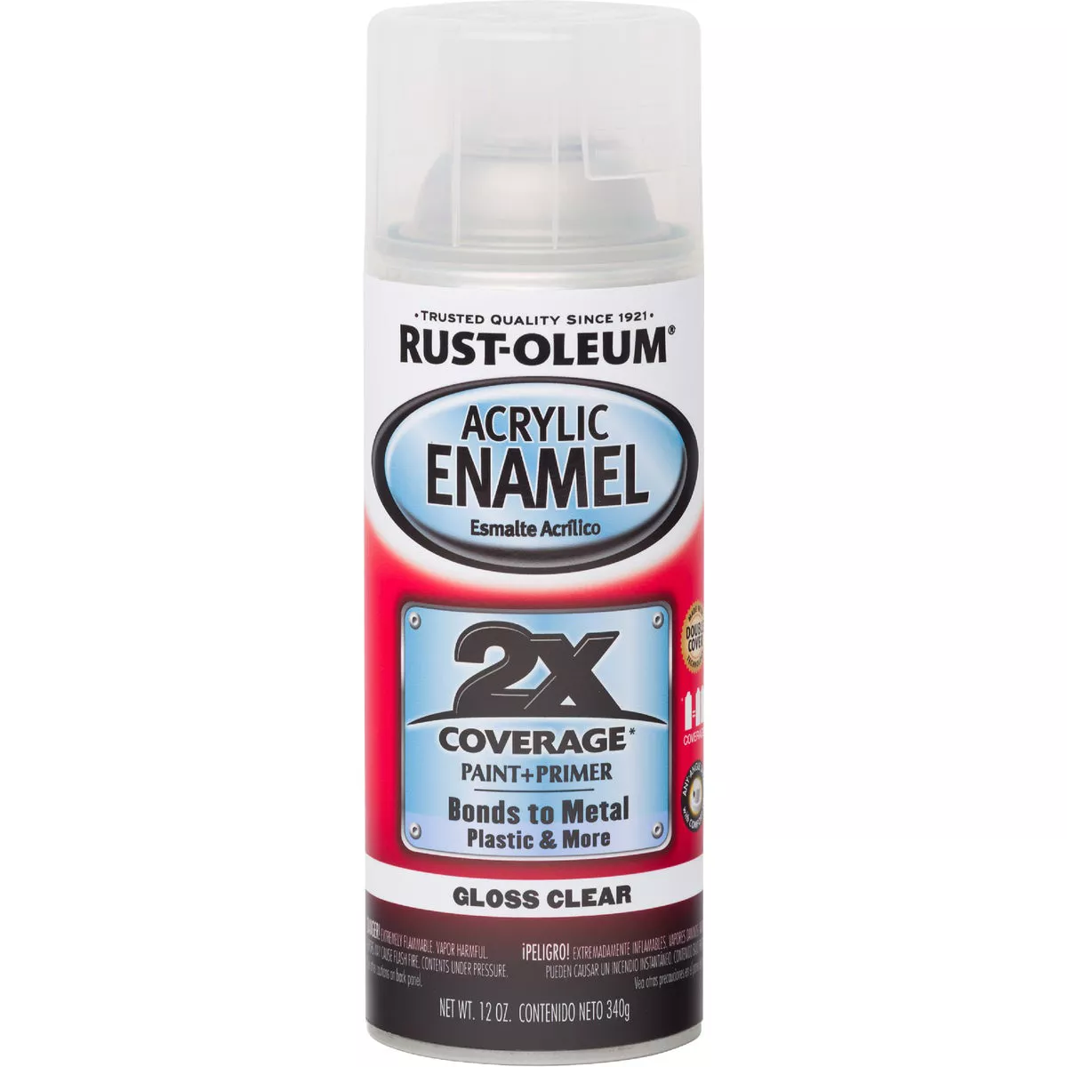 Rust-Oleum 2X Clear Gloss 12 Oz. Acrylic Enamel Spray Paint and Primer