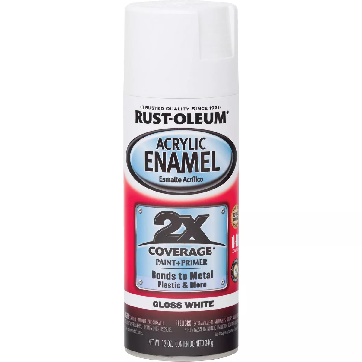 Rust-Oleum 2X White Gloss 12 Oz. Acrylic Enamel Spray Paint and Primer