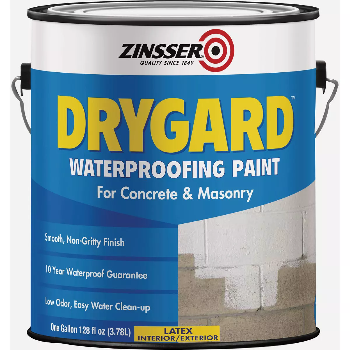 Zinsser Drygard White Waterproofing Paint for Concrete and Masonry, 1 Gal.