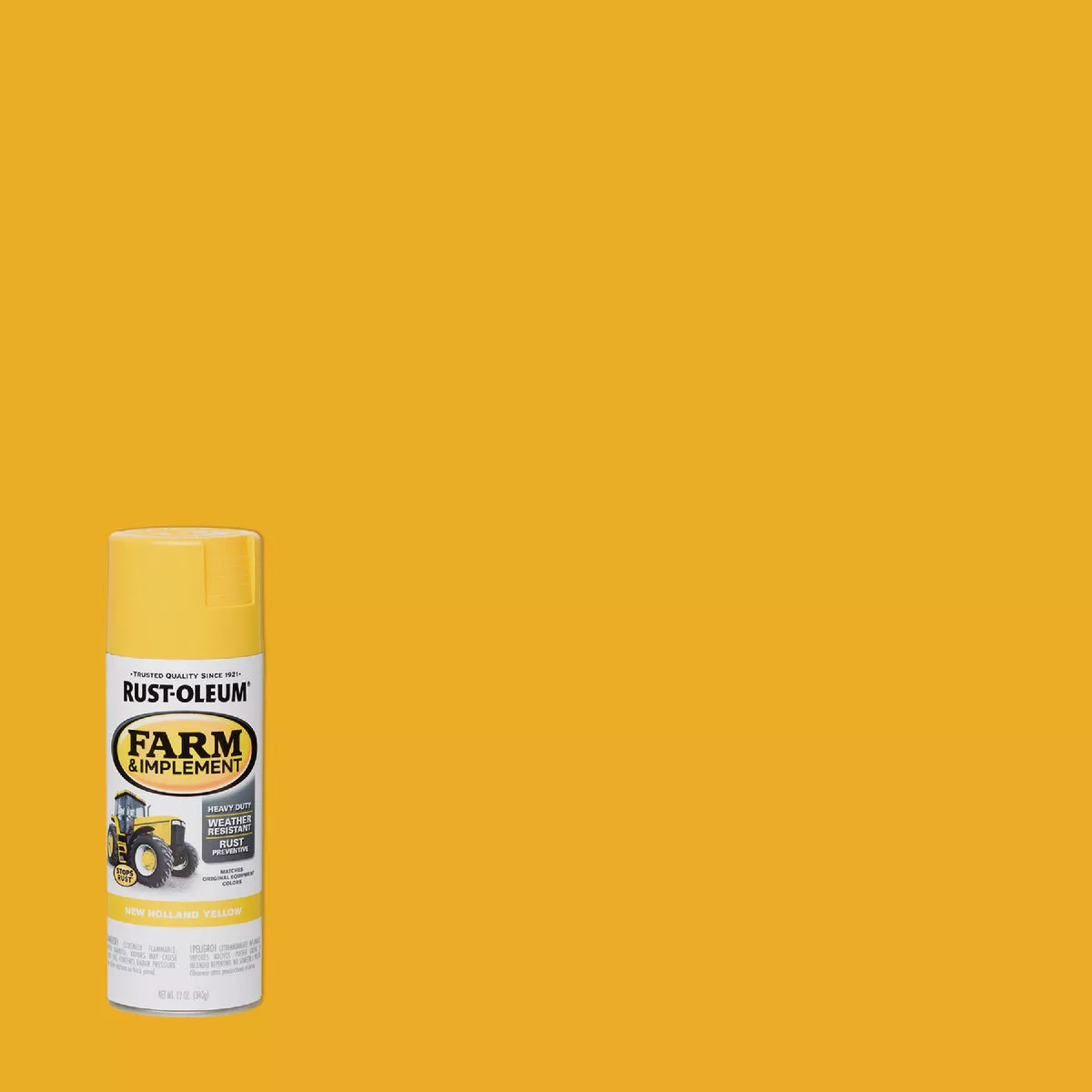 Rust-Oleum Farm & Implement Paint, Gloss New Holland Yellow Spray, 12 Oz.