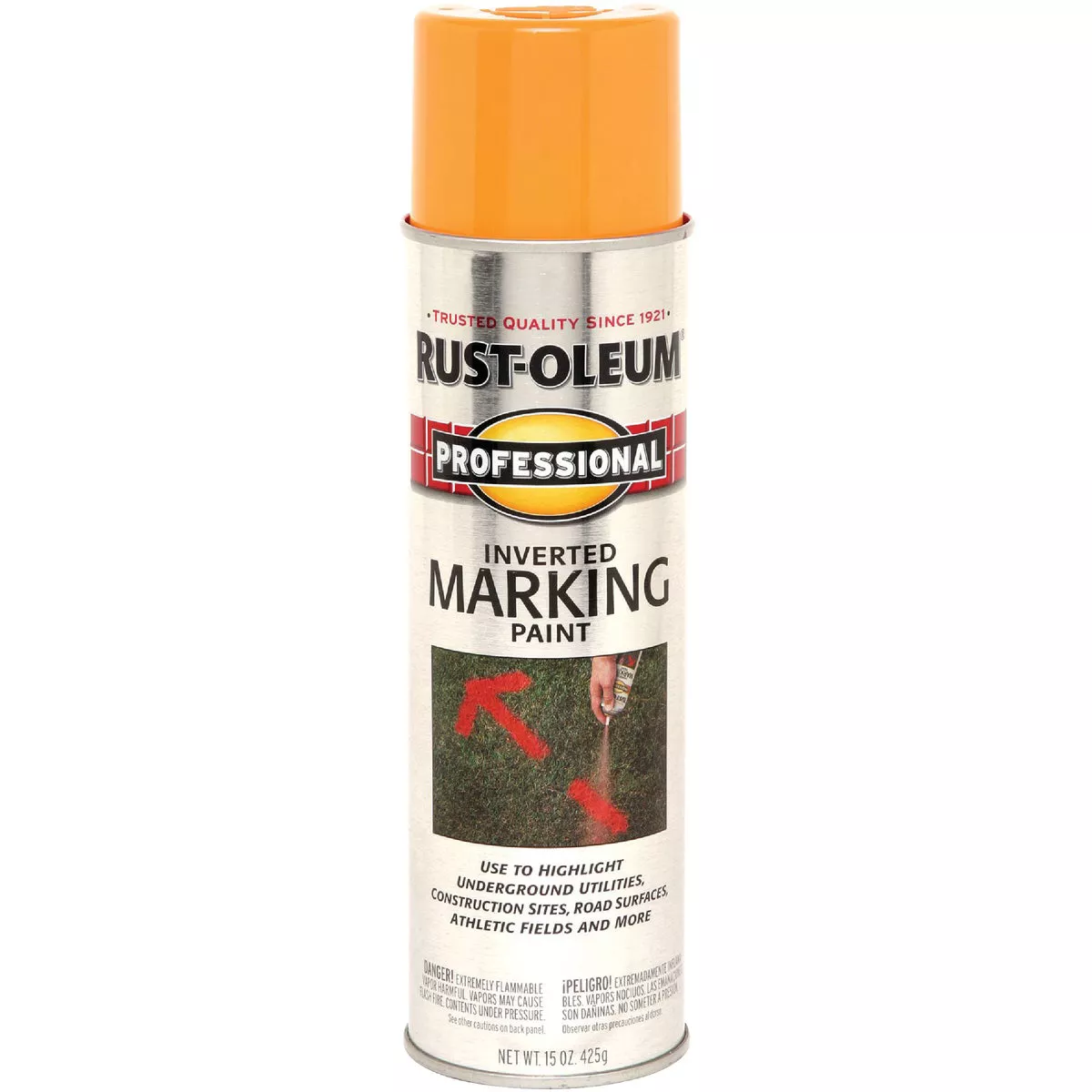 Rust-Oleum Professional Caution Yellow 15 Oz. Inverted Marking Spray Paint