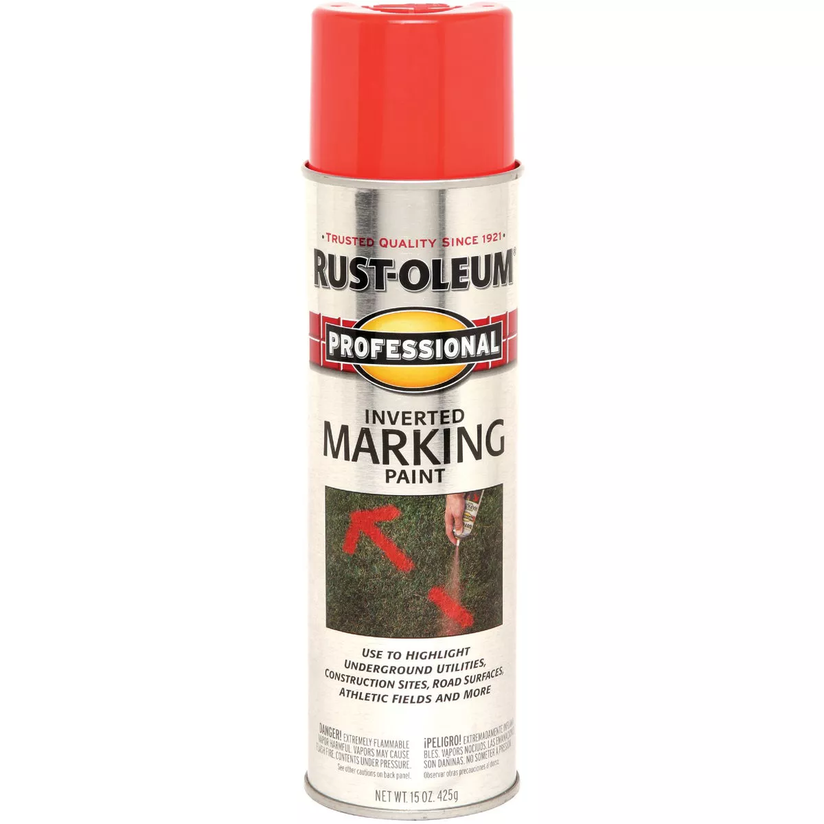 Rust-Oleum Professional Fluorescent Red-Orange 15 Oz. Inverted Marking Spray Paint