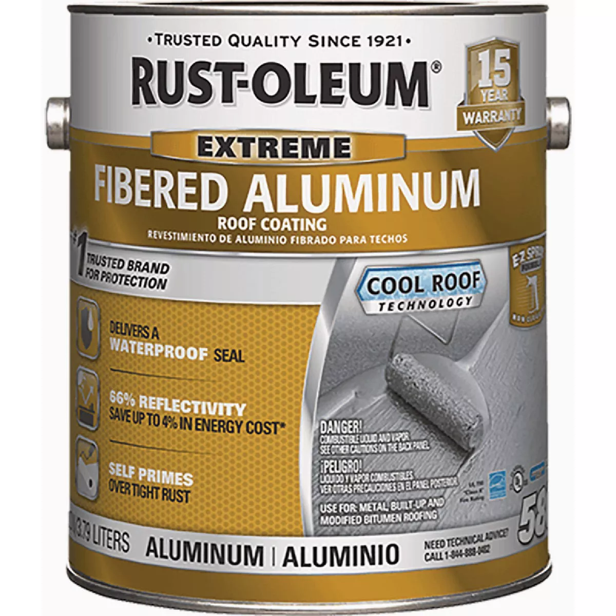 Rust-Oleum 580 1 Gal. Fibered Aluminum Roof Coating- - photo 2
