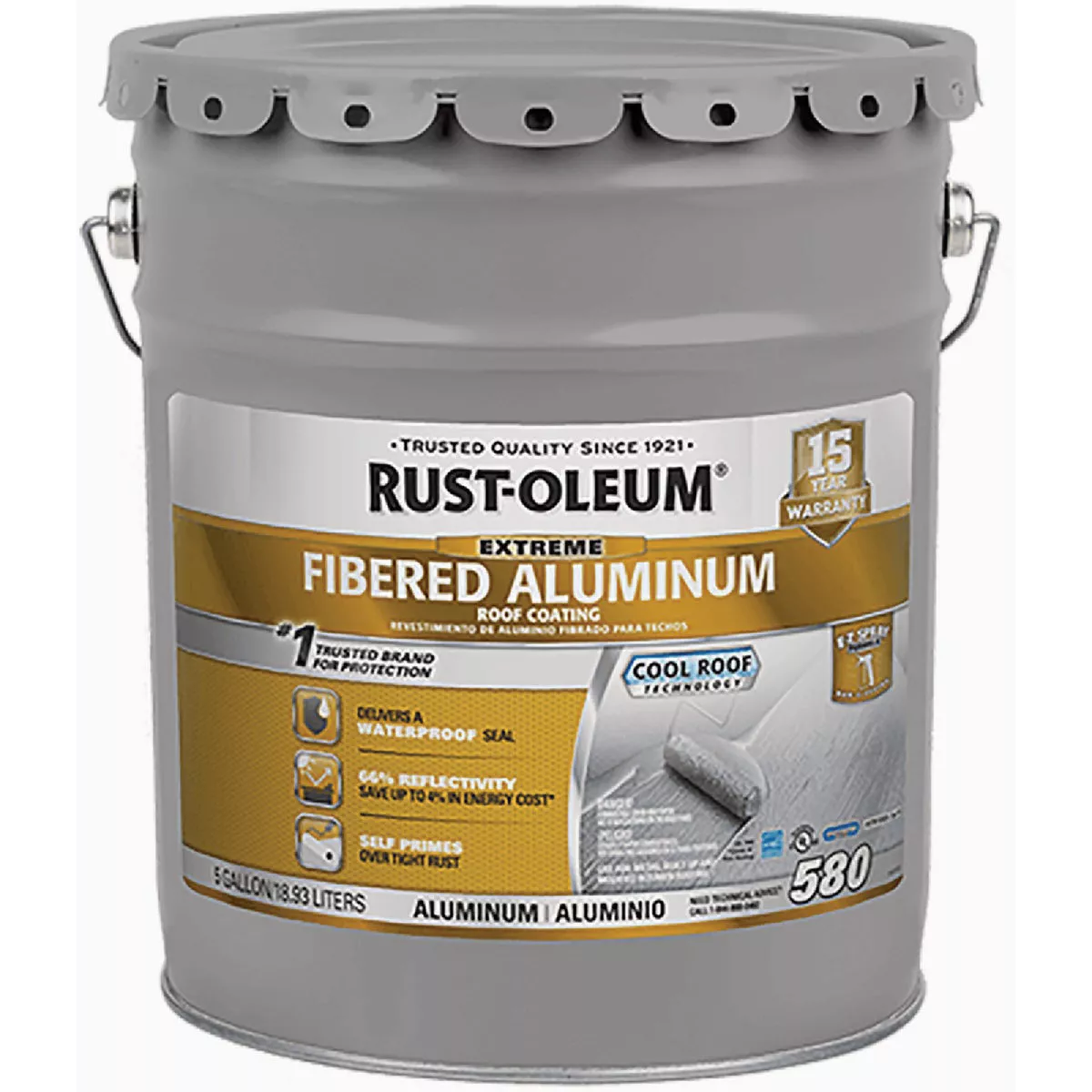 Rust-Oleum 580 5 Gal. Fibered Aluminum Roof Coating