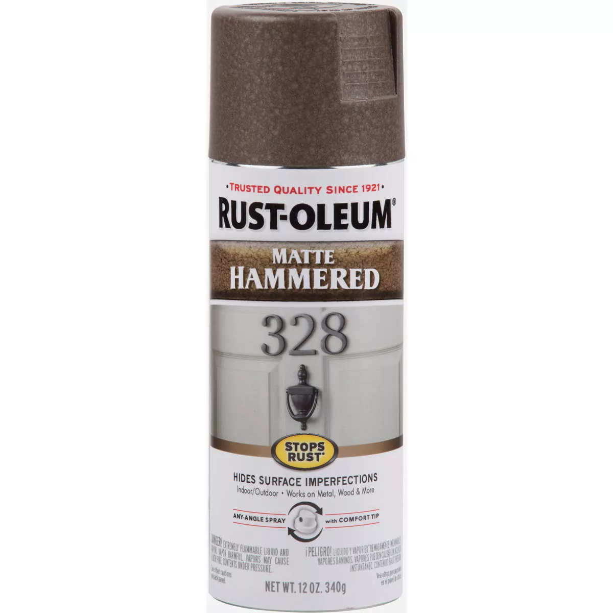 Rust-Oleum Stops Rust Matte Brown 12 Oz. Hammered Finish Spray Paint