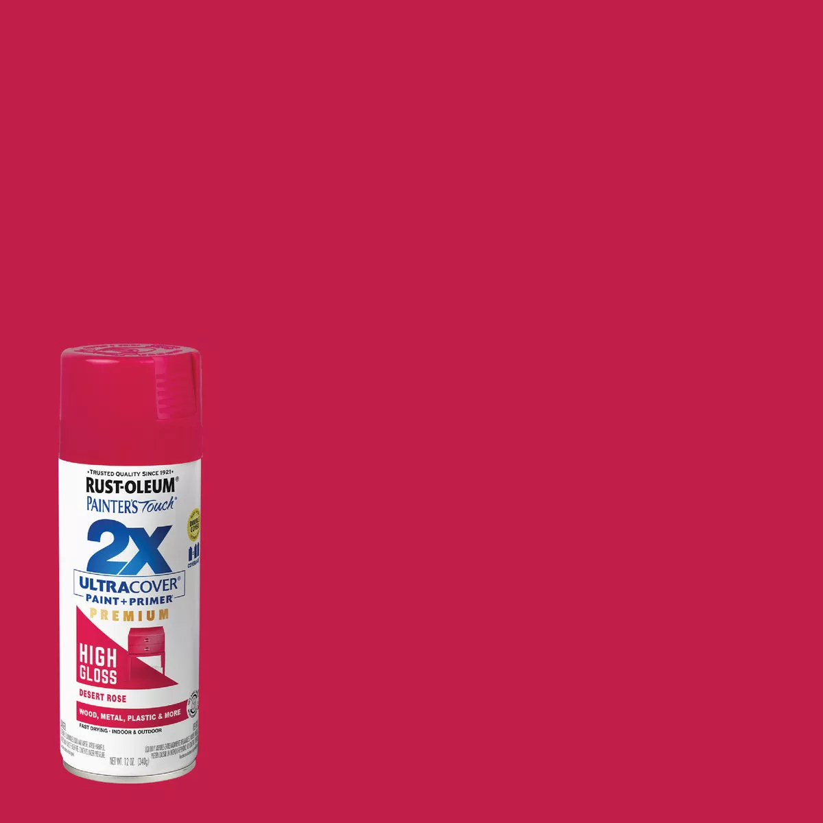 Rust-Oleum Painter's Touch 2X Ultra Cover High Gloss Desert Rose 12 Oz. Spray Paint and Primer