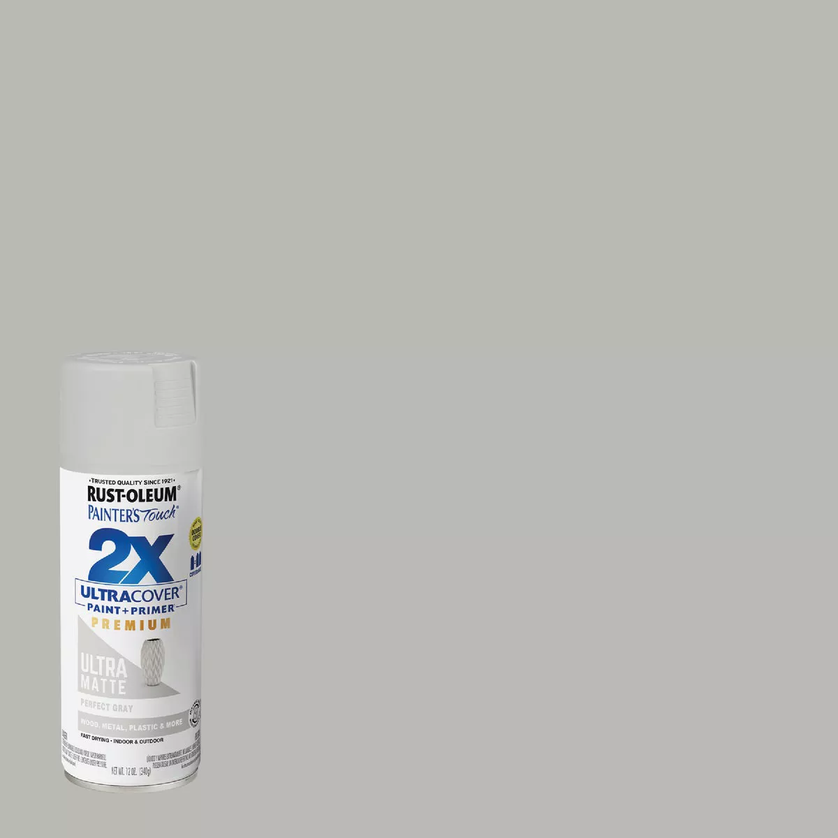 Rust-Oleum Painter's Touch 2X Ultra Cover 12 Oz. Matte Perfect Gray Spray Paint