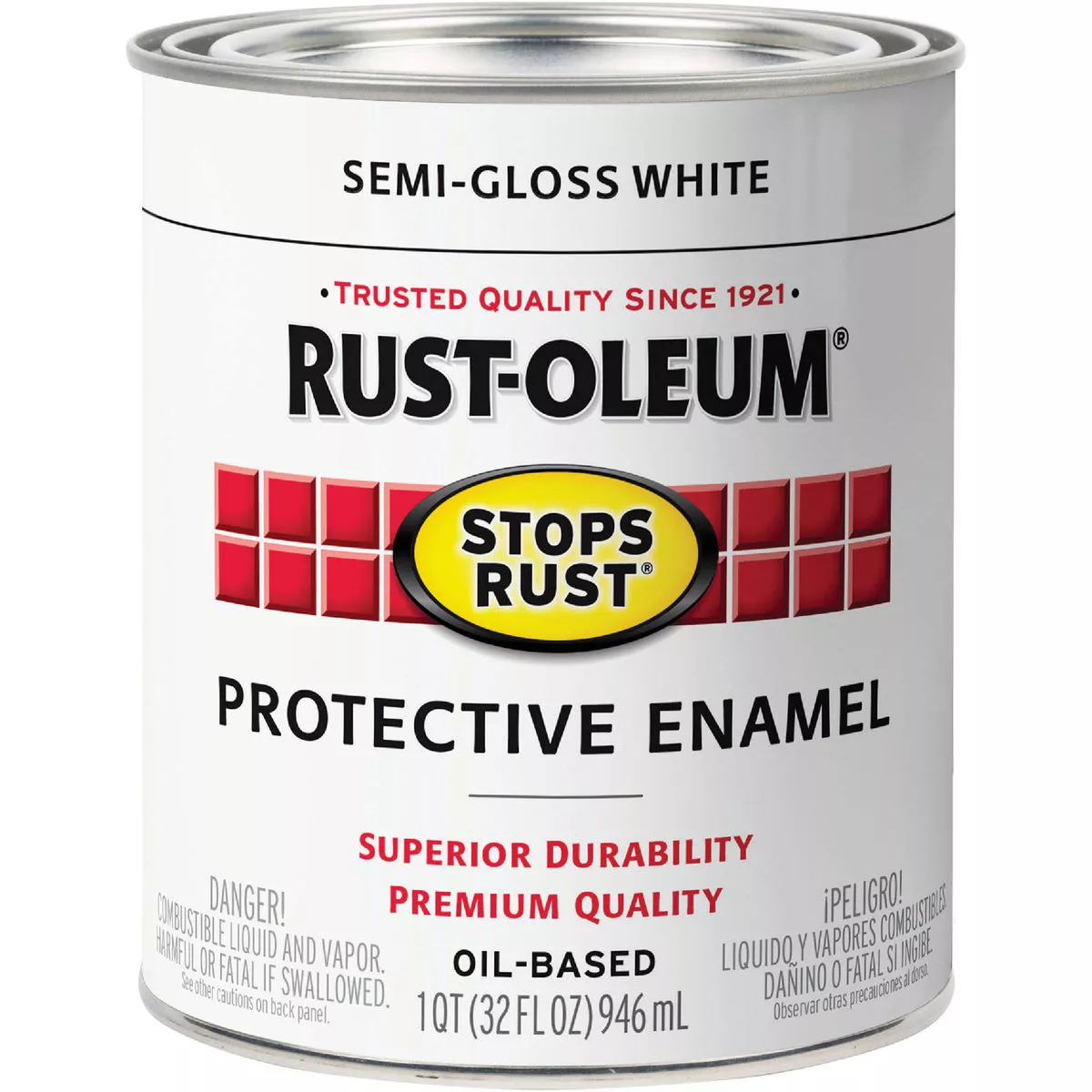 Rust-Oleum Stops Rust Enamel Semi-Gloss White (100 Voc)-QT