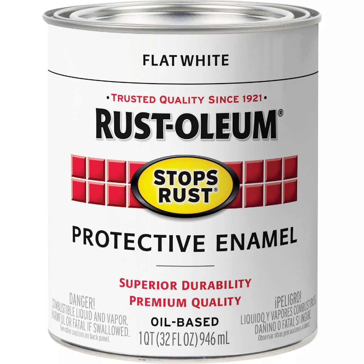 Rust-Oleum Stops Rust Enamel Flat White(100 Voc)-QT