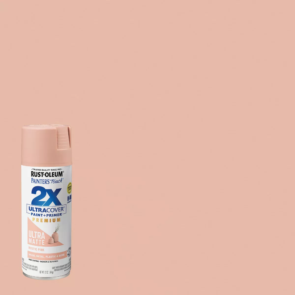 Rust-Oleum Painter's Touch 2X Ultra Cover 12 Oz. Matte Rustic Pink Spray Paint