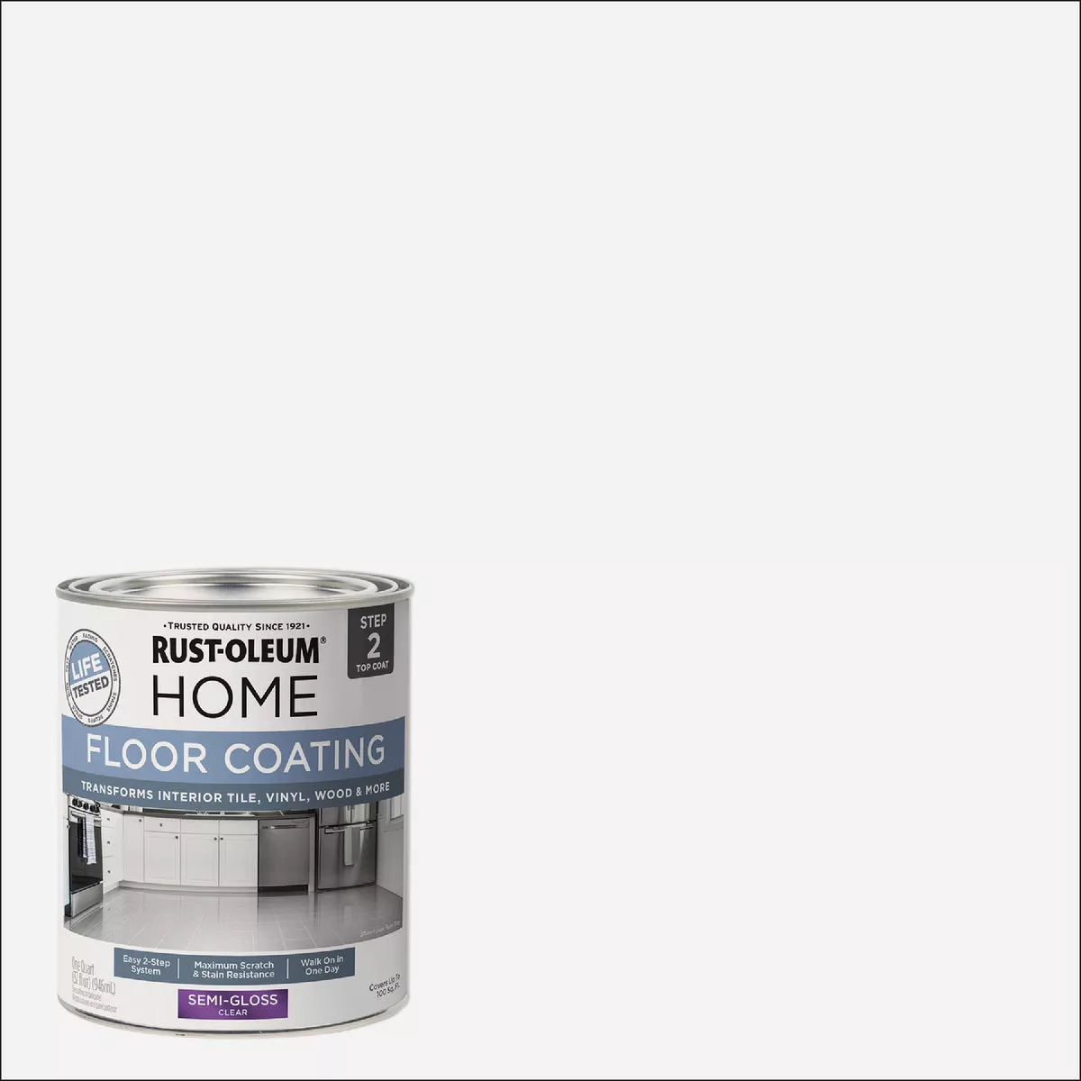 Rust-Oleum Home Floor Coating, Semi-Gloss Top Coat, Quart