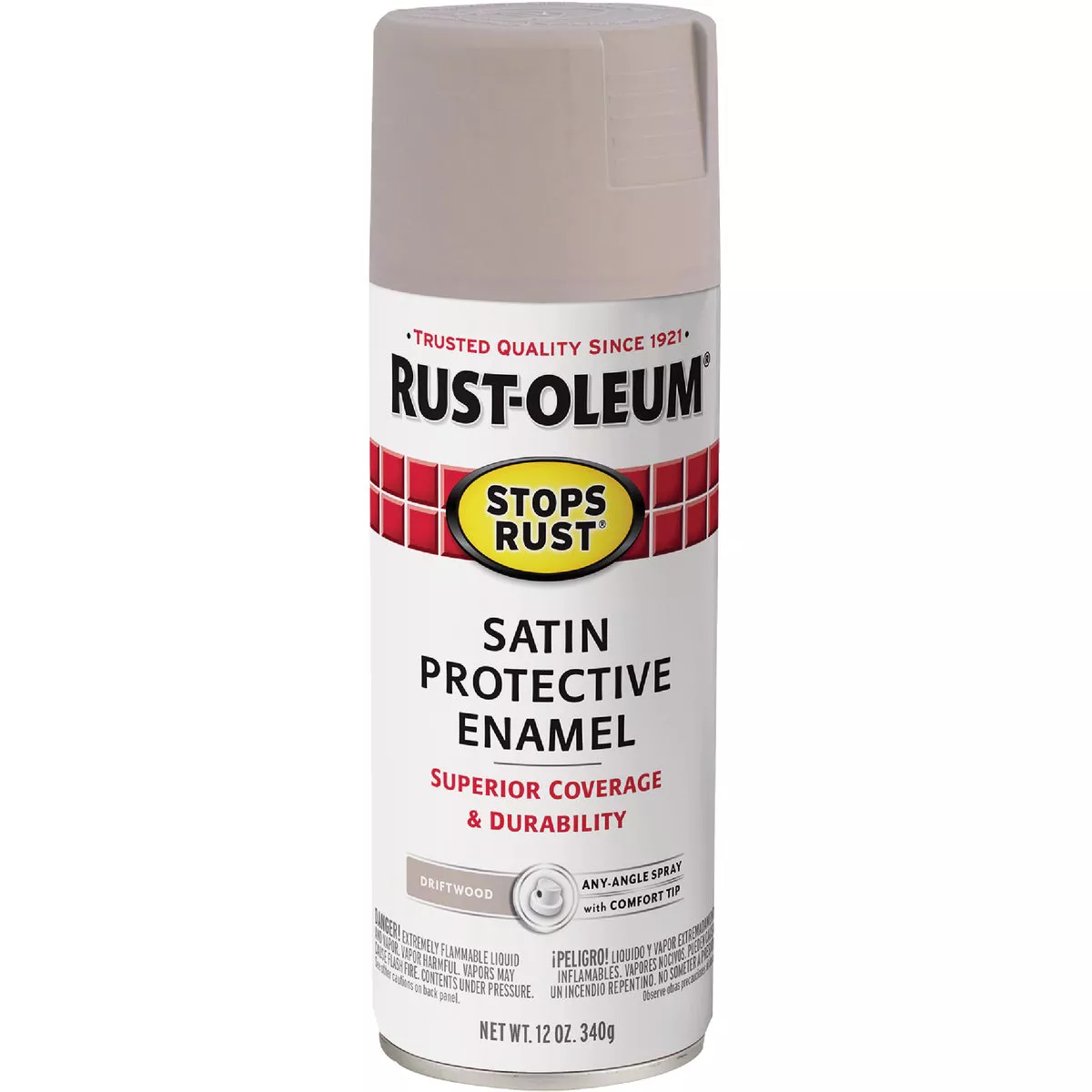 Rust-Oleum Stops Rust Satin Driftwood 12 Oz. Anti-Rust Spray Paint