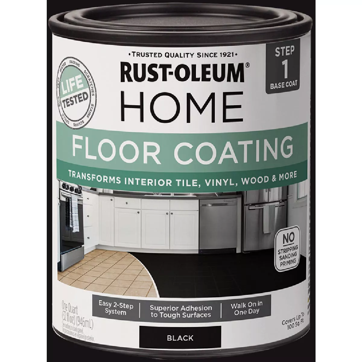 Rust-Oleum Home Floor Coating, Matte Black, Quart