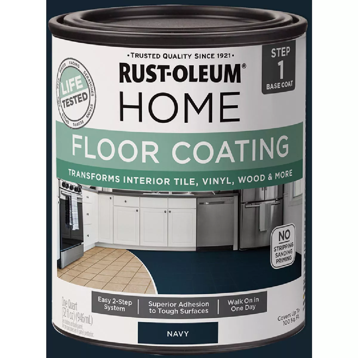 Rust-Oleum Home Floor Coating, Matte Navy, Quart