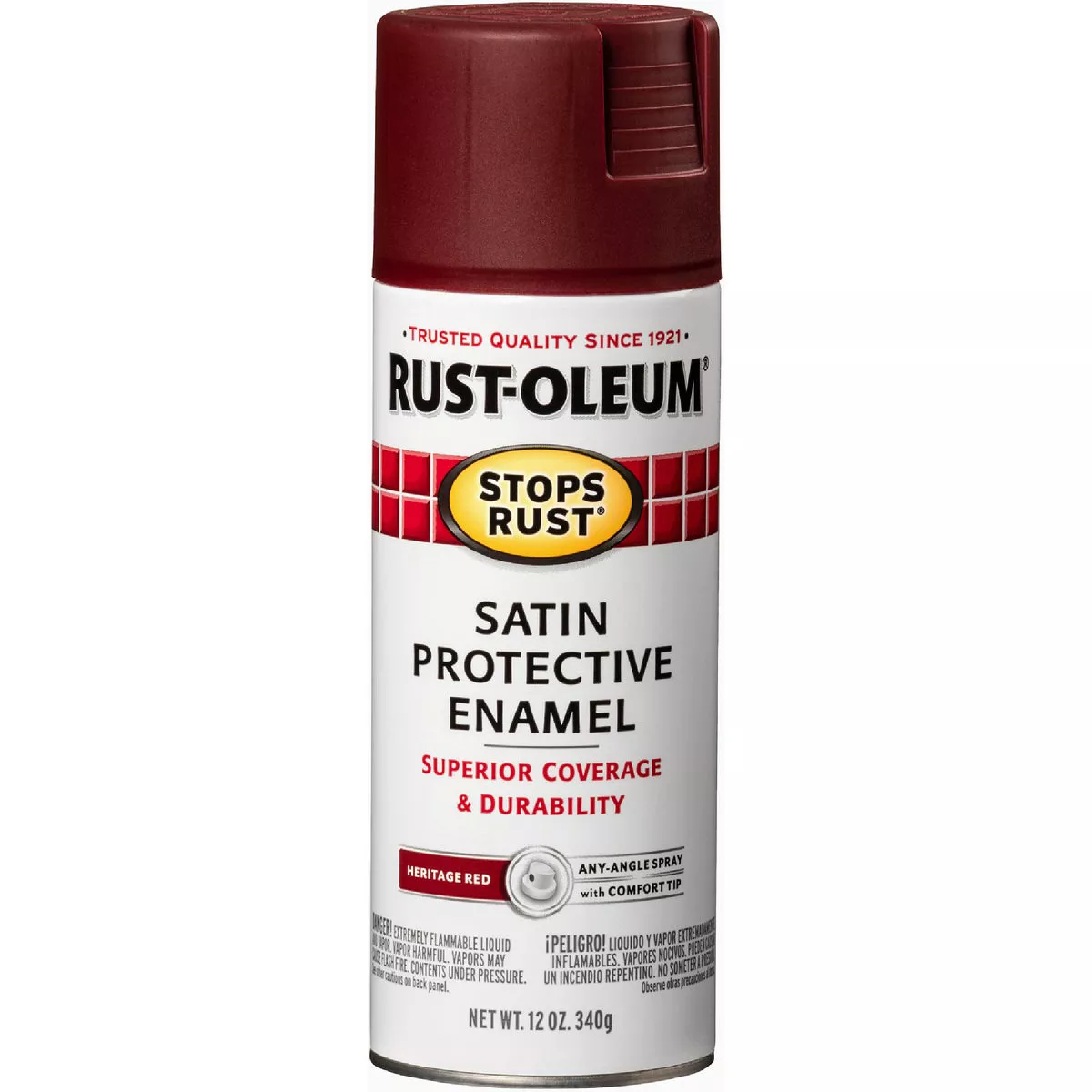 Rust-Oleum Stops Rust Heritage Red Satin 12 Oz. Anti-Rust Spray Paint