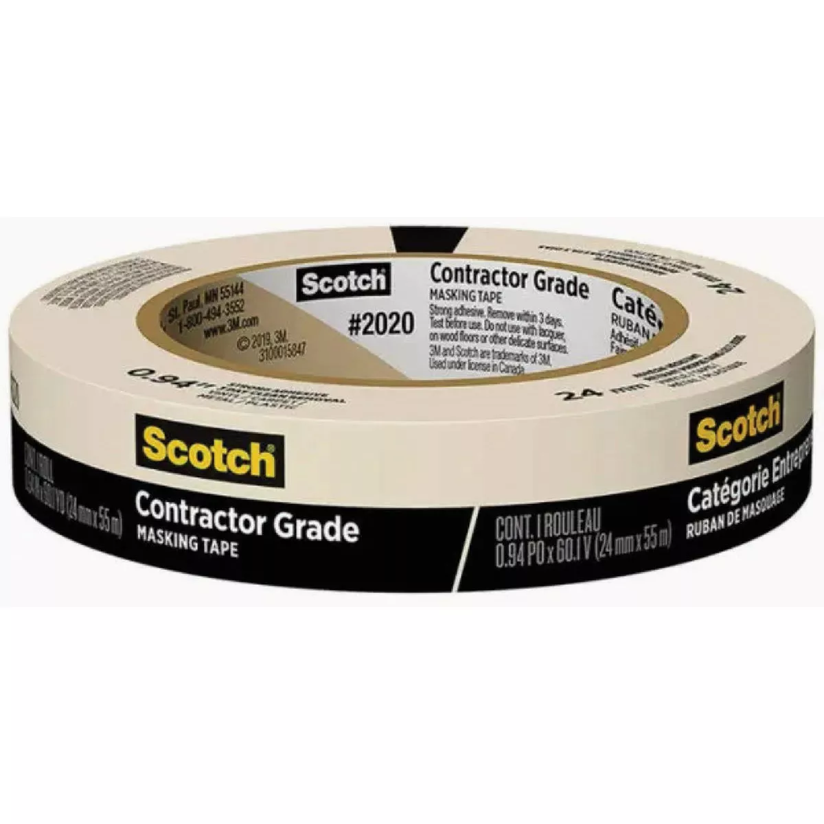 3M Scotch 0.70 In. x 60 Yd. Tan Contractor Grade Masking Tape-