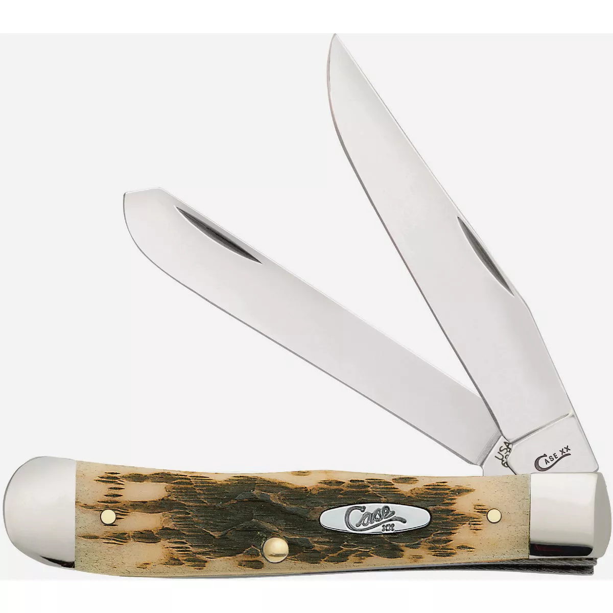 Case 3-1/4 In. Amber Bone Peach Seed Jig Trapper Pocket Knife- - photo 2