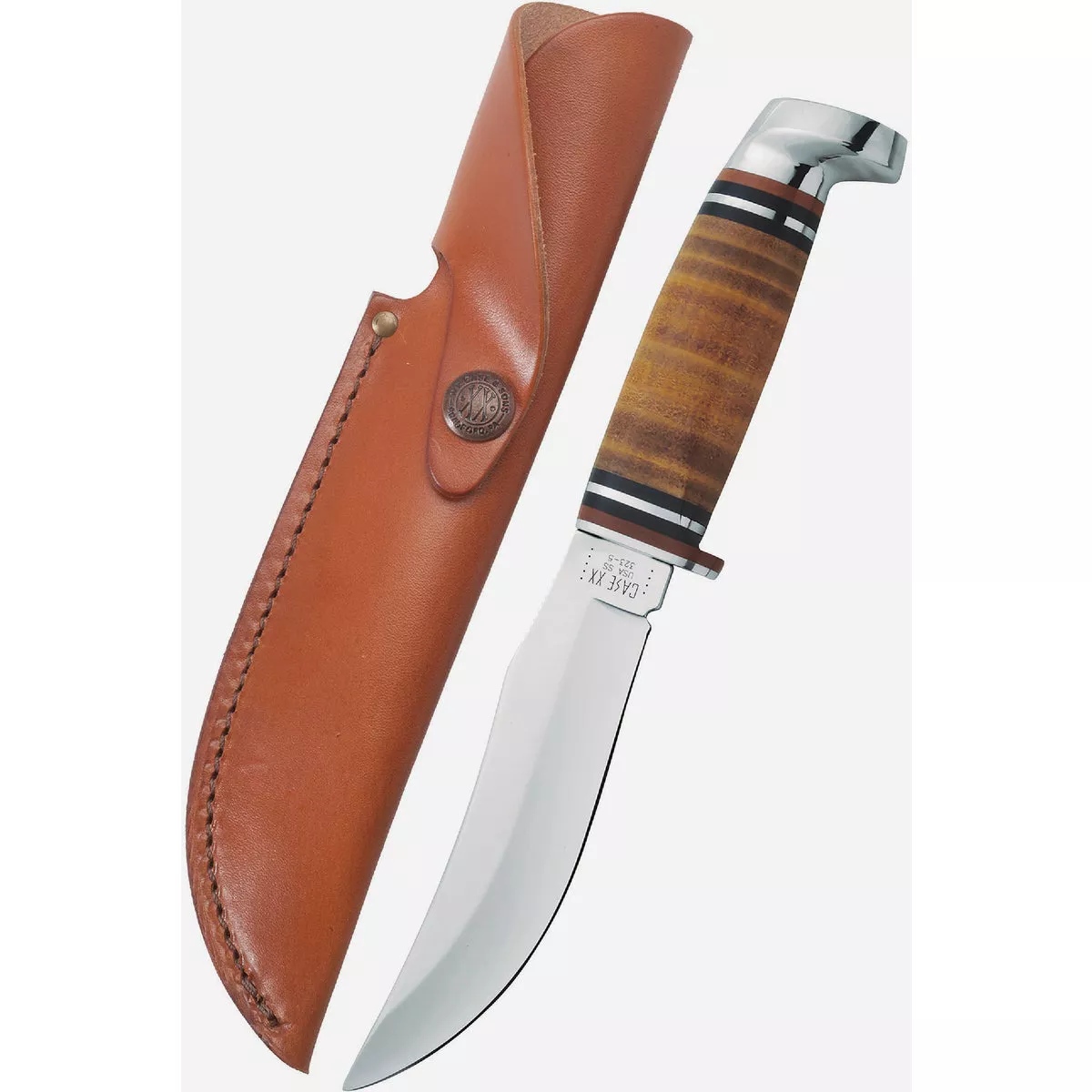 Case 5 In. Tru-Sharp Surgical Steel Leather Skinner Hunter Knife with Leather Sheath - photo 2