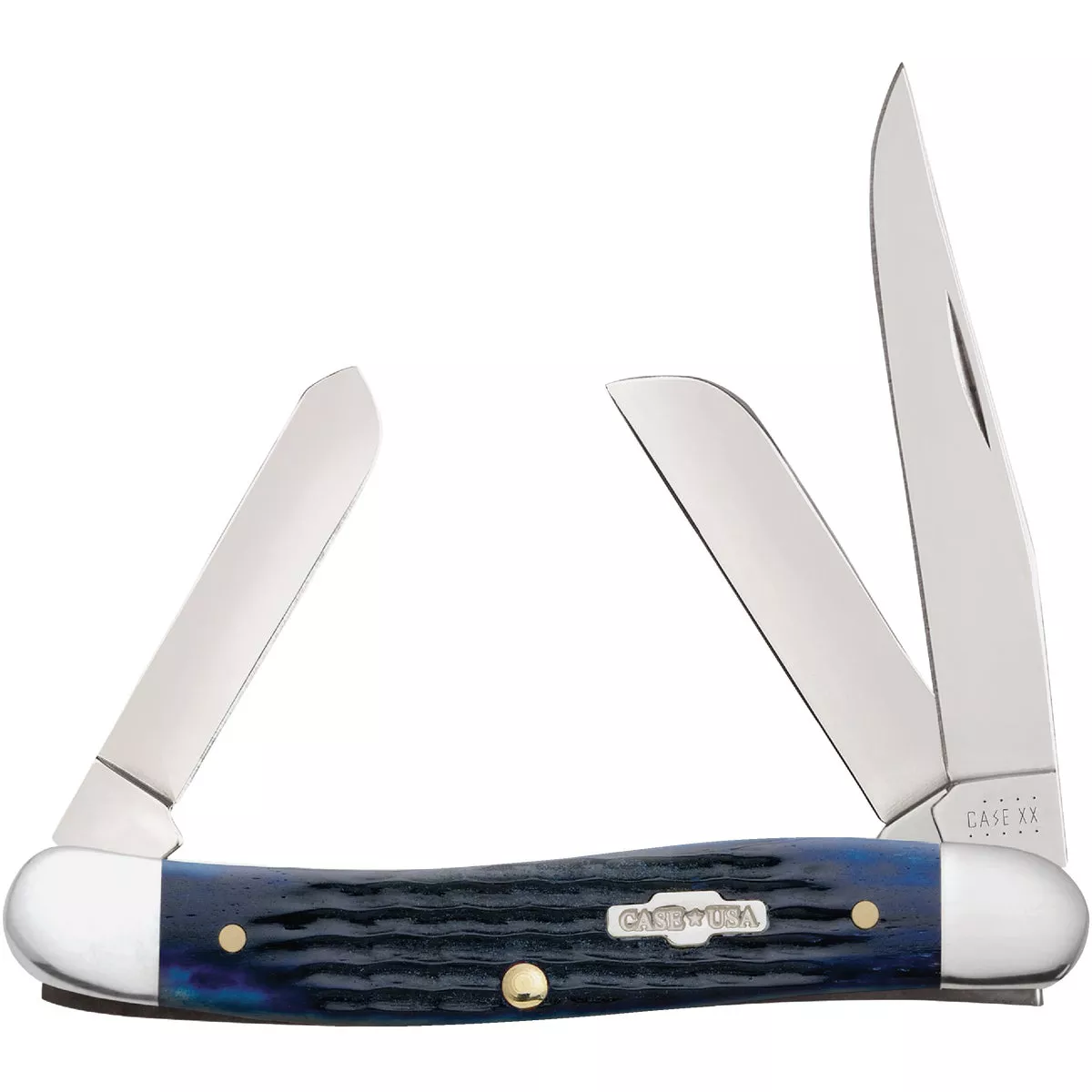 Case 2.55 In. Blue Bone Rogers Corn Cob Jig Medium Stockman Pocket Knife - photo 2