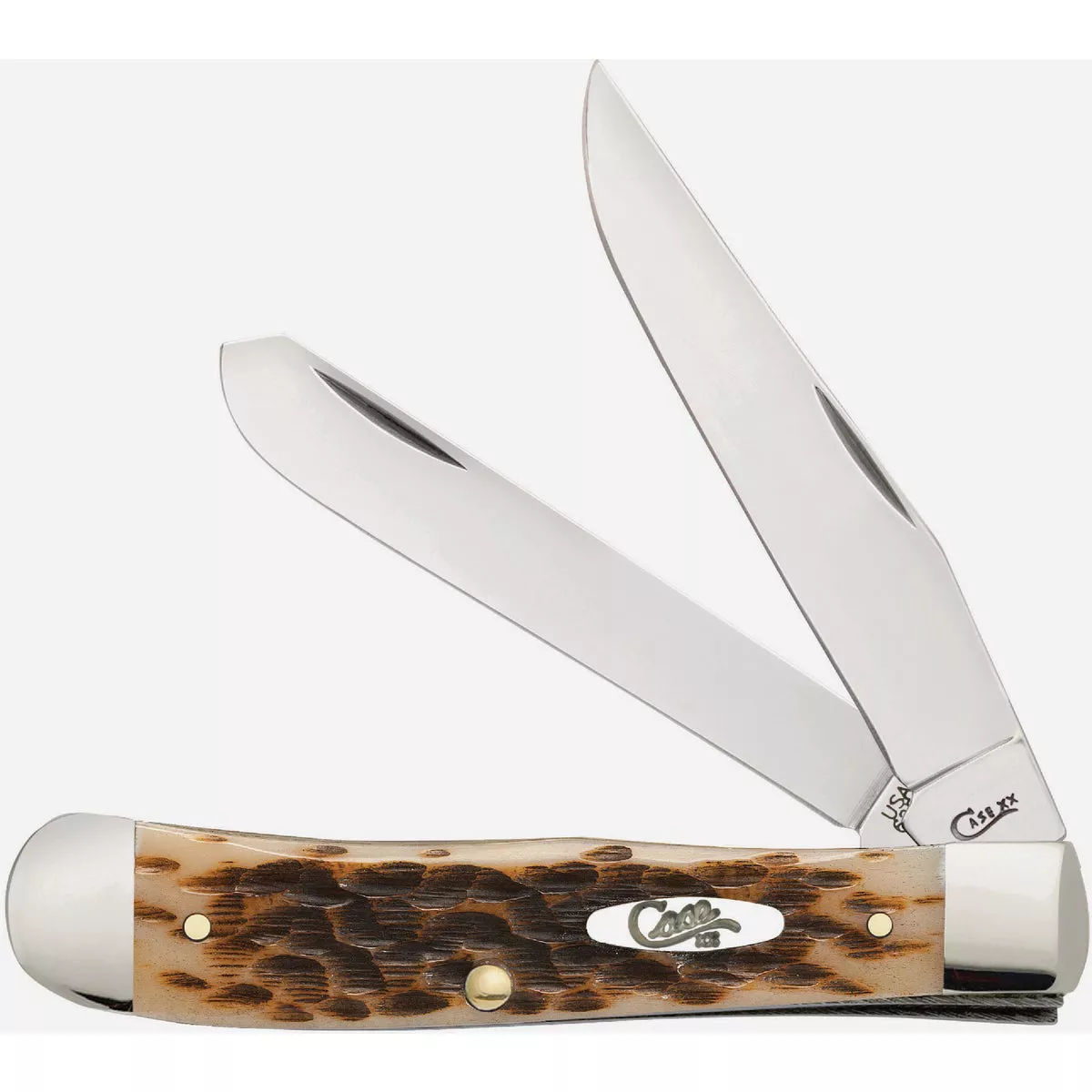 Case 3.25 In. Amber Bone Peach Seed Jig Trapper Pocket Knife - photo 2