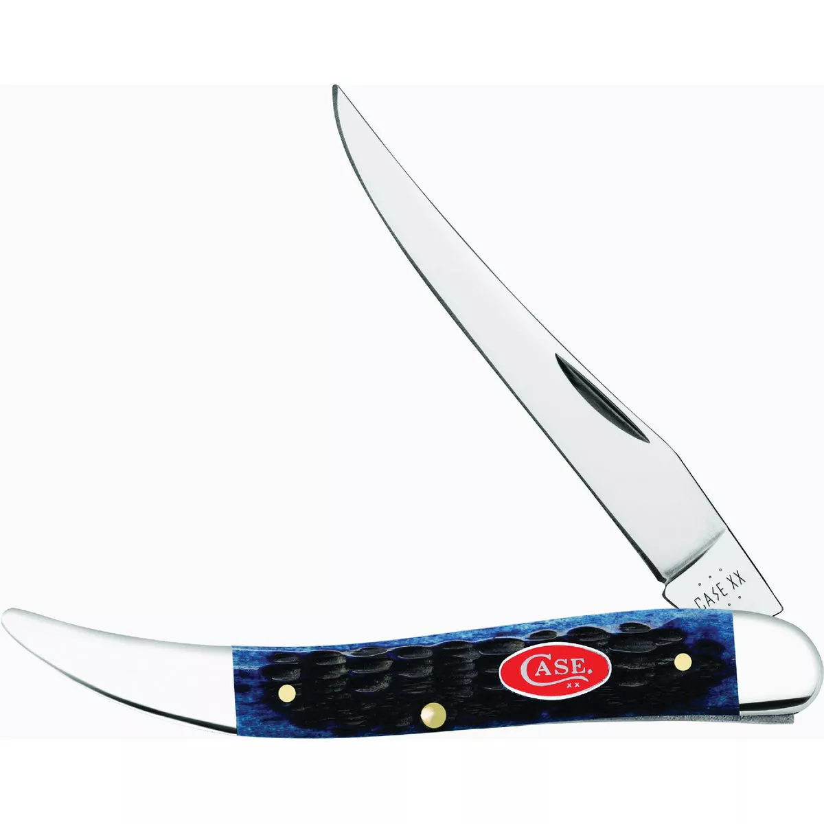 Case Navy Blue Bone Rogers Jig Medium Texas Toothpick Pocket Knife