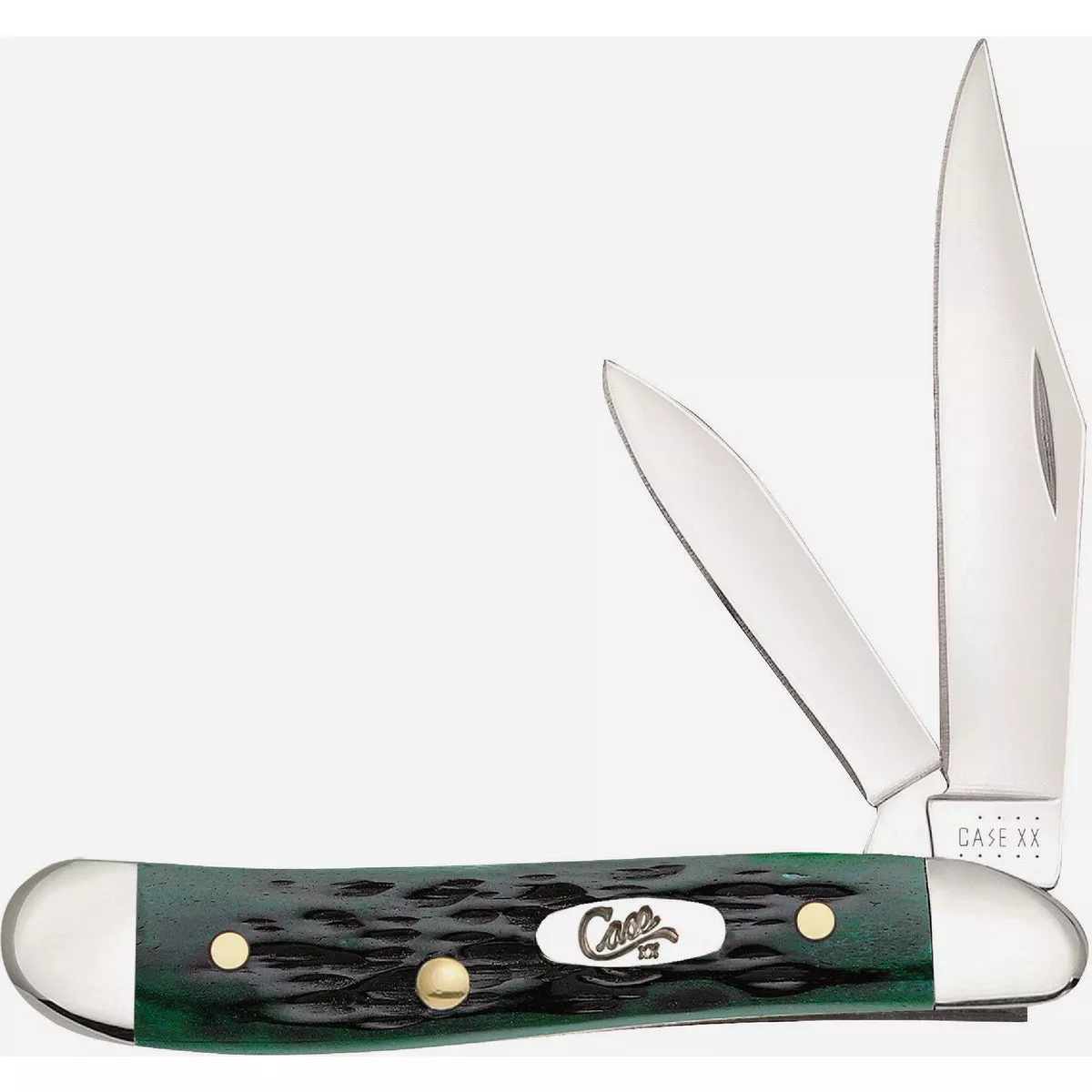 Case 2.1 In. Pocket Worn Bermuda Green Bone Peach Seed Jig Peanut Pocket Knife - photo 2