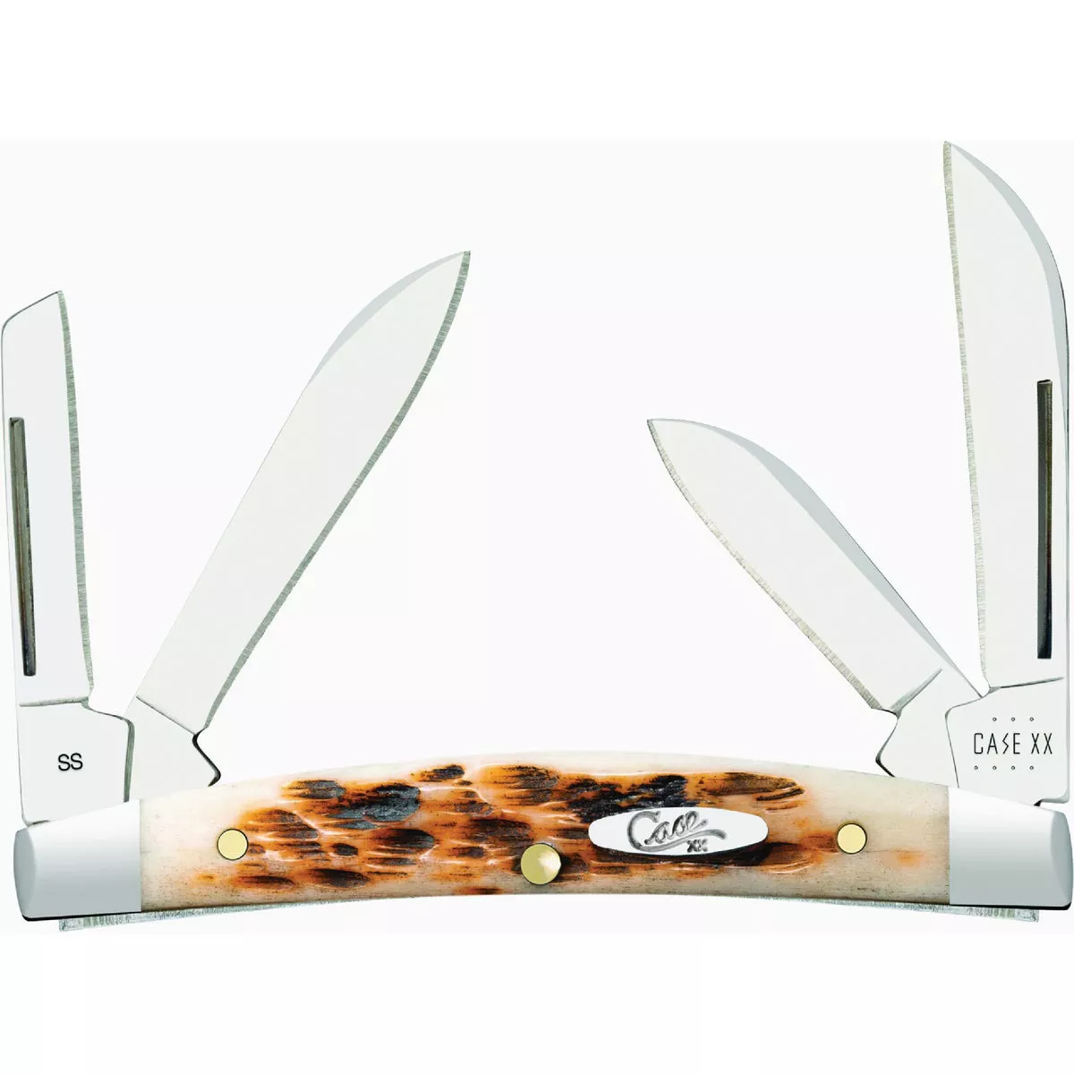 Case Amber Bone Peach Seed Jig Small Congress Pocket Knife